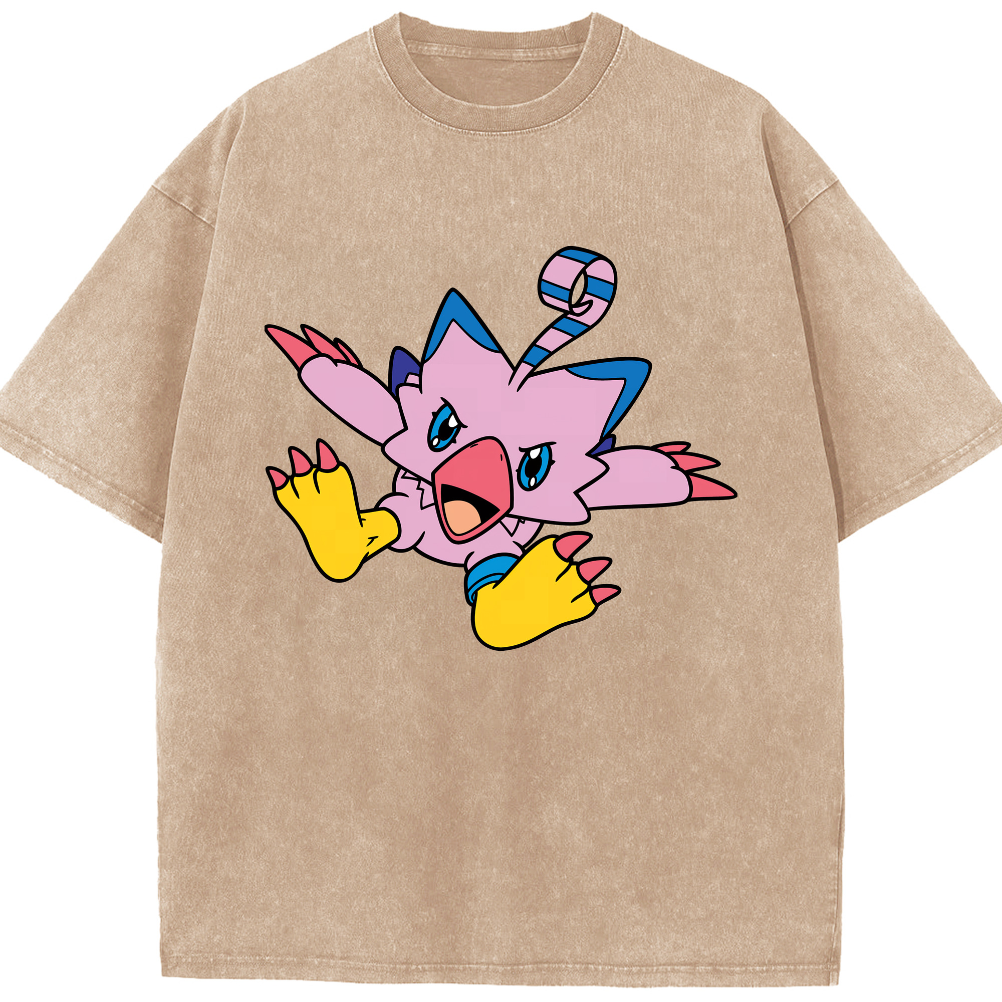 （画像用） Digimon デジタルモンスター/デジモン 綿100% ヴィンテージ風 半袖Tシャツ（フロントプリント）
