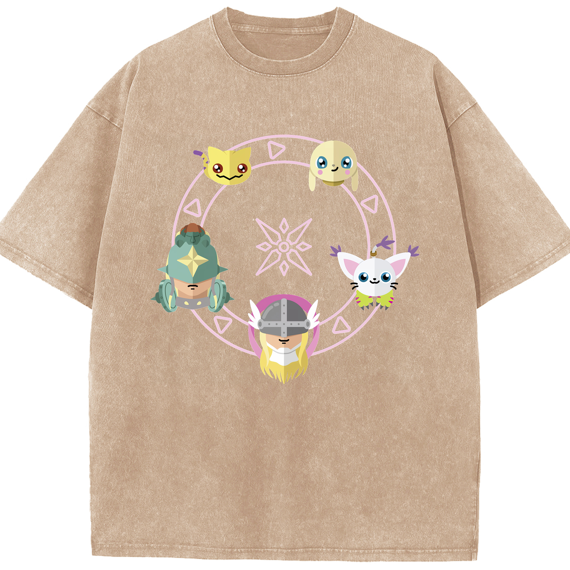 （画像用） Digimon デジタルモンスター/デジモン 綿100% ヴィンテージ風 半袖Tシャツ（フロントプリント）