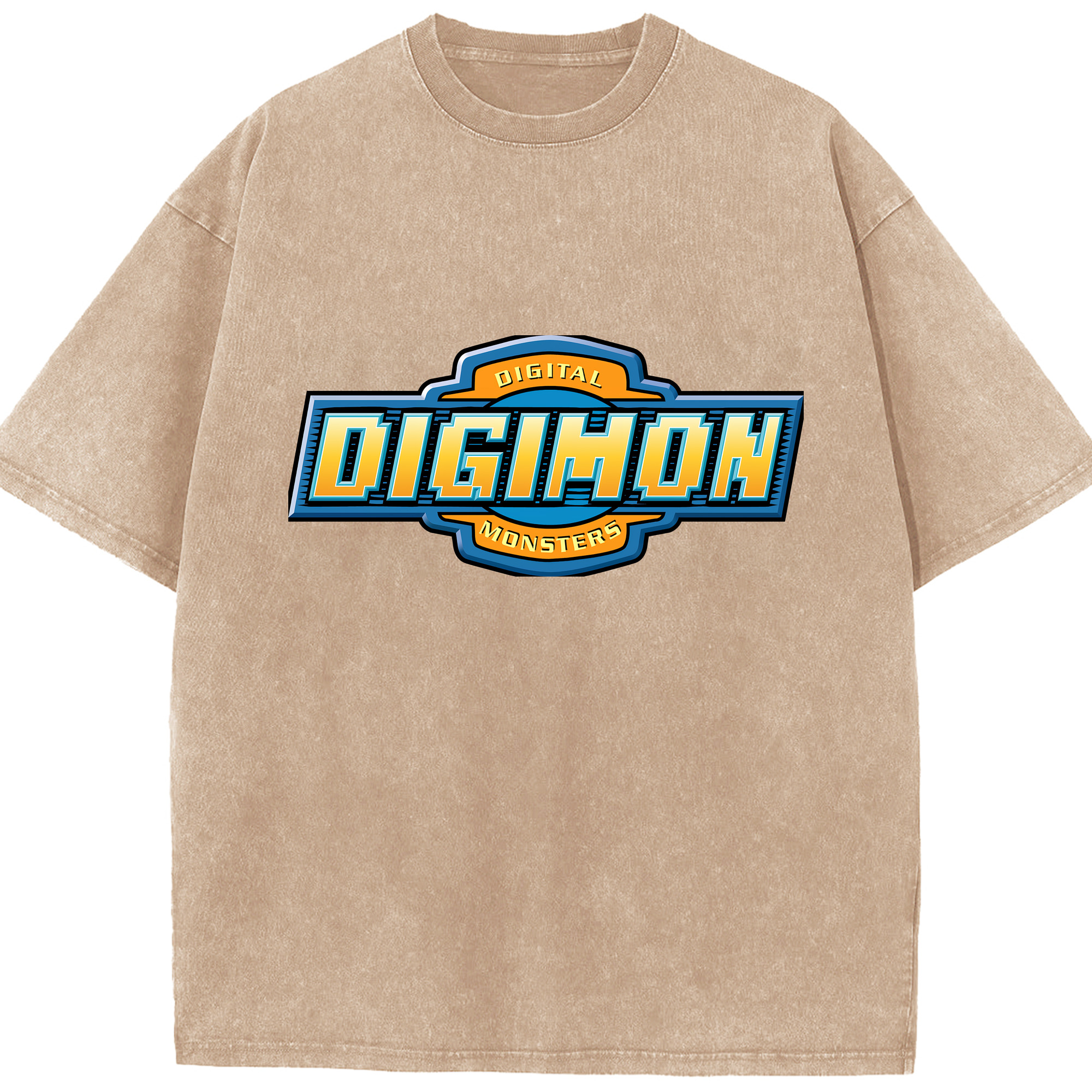 （画像用） Digimon デジタルモンスター/デジモン 綿100% ヴィンテージ風 半袖Tシャツ（フロントプリント）