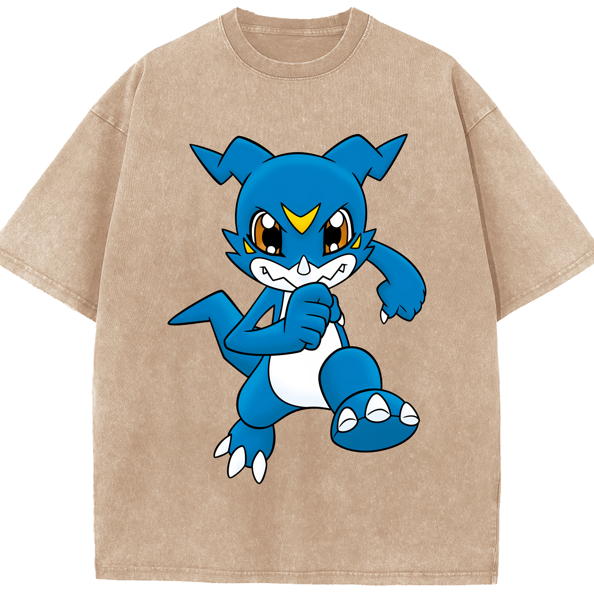 （画像用） Digimon デジタルモンスター/デジモン 綿100% ヴィンテージ風 半袖Tシャツ（フロントプリント）