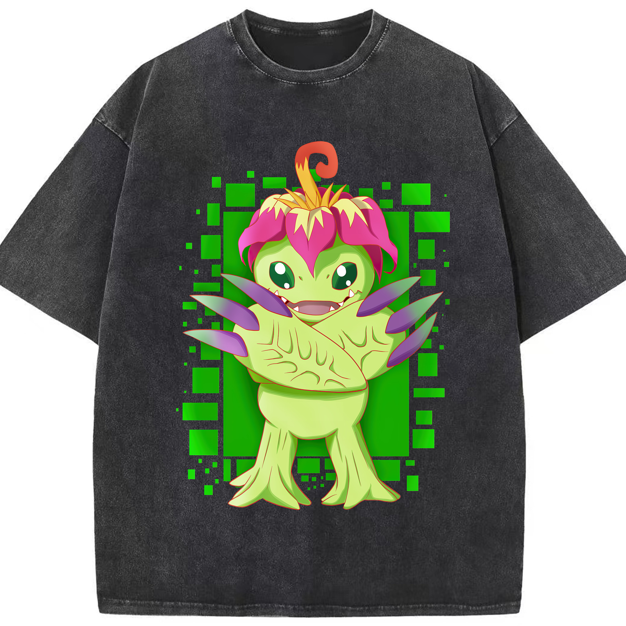 （画像用） Digimon デジタルモンスター/デジモン 綿100% ヴィンテージ風 半袖Tシャツ（フロントプリント）
