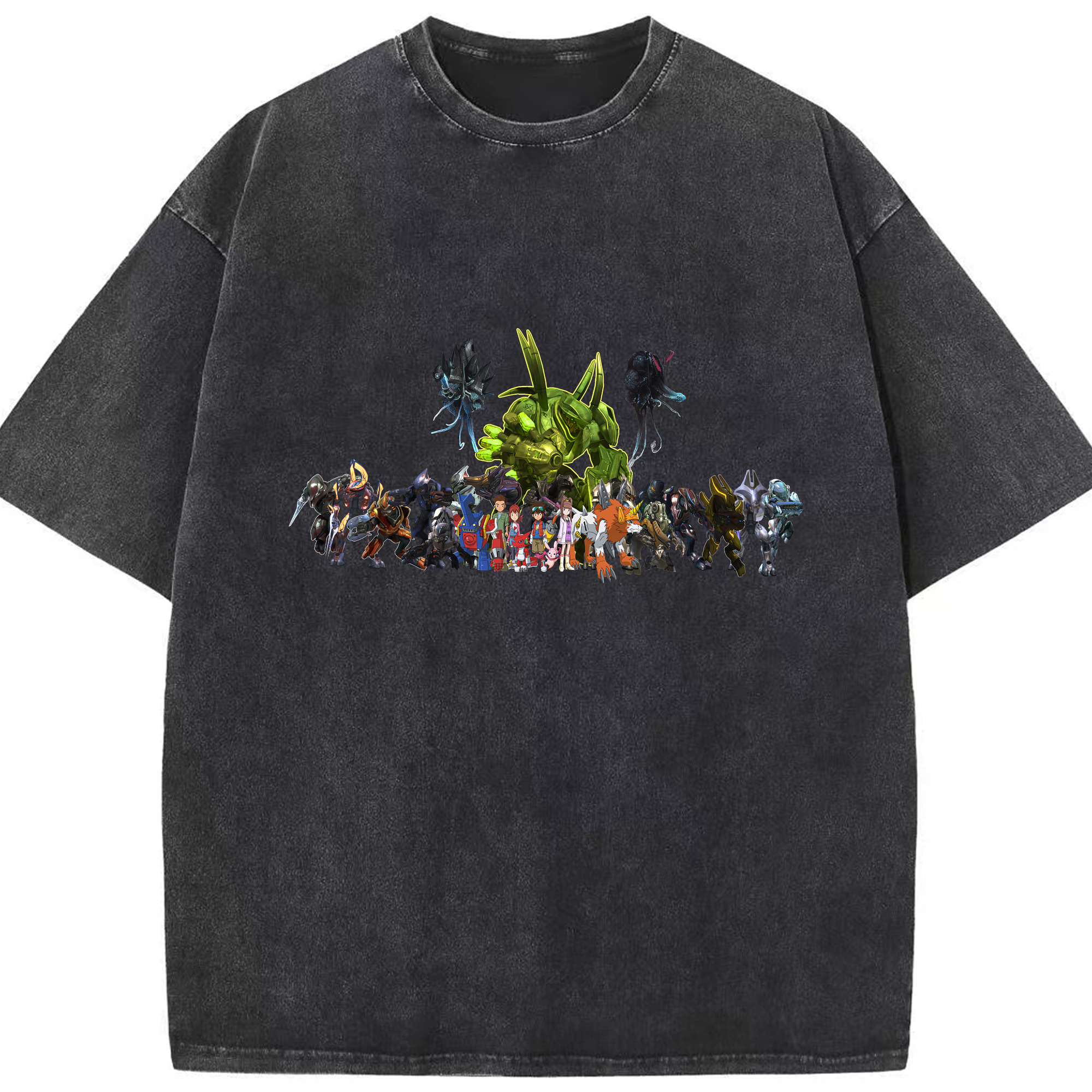（画像用） Digimon デジタルモンスター/デジモン 綿100% ヴィンテージ風 半袖Tシャツ（フロントプリント）
