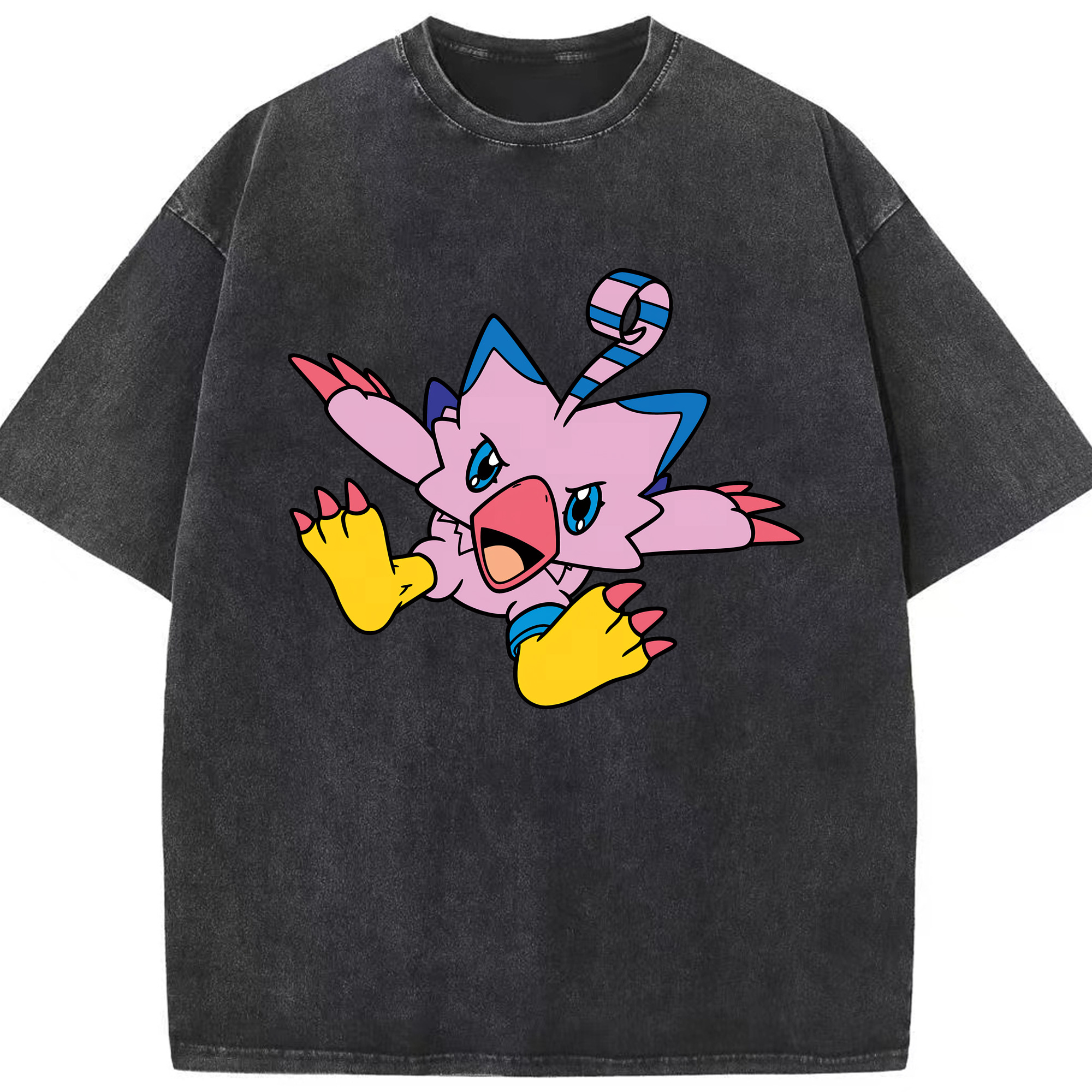 （画像用） Digimon デジタルモンスター/デジモン 綿100% ヴィンテージ風 半袖Tシャツ（フロントプリント）