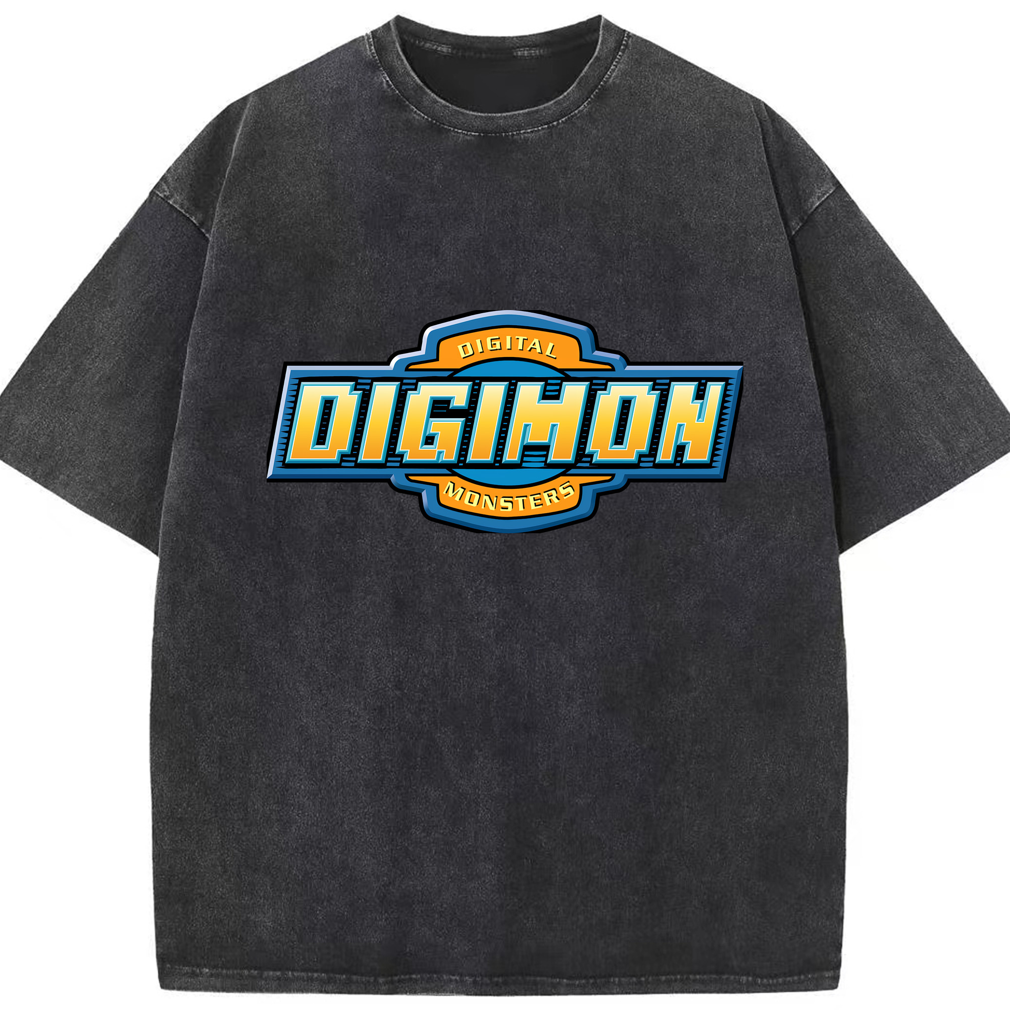 （画像用） Digimon デジタルモンスター/デジモン 綿100% ヴィンテージ風 半袖Tシャツ（フロントプリント）