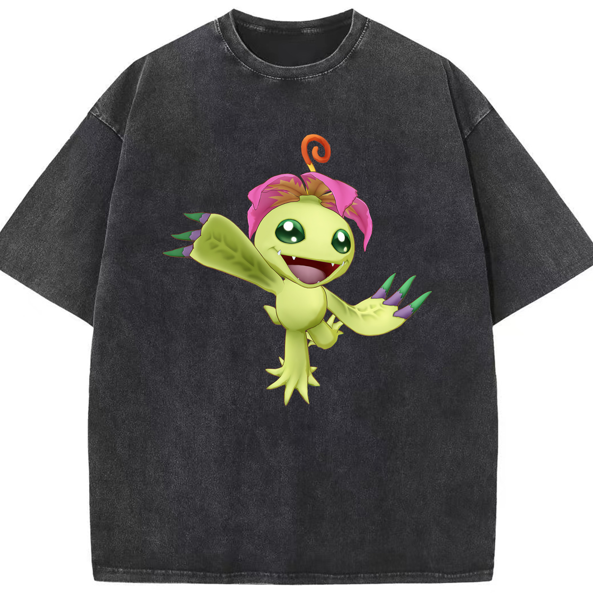 （画像用） Digimon デジタルモンスター/デジモン 綿100% ヴィンテージ風 半袖Tシャツ（フロントプリント）