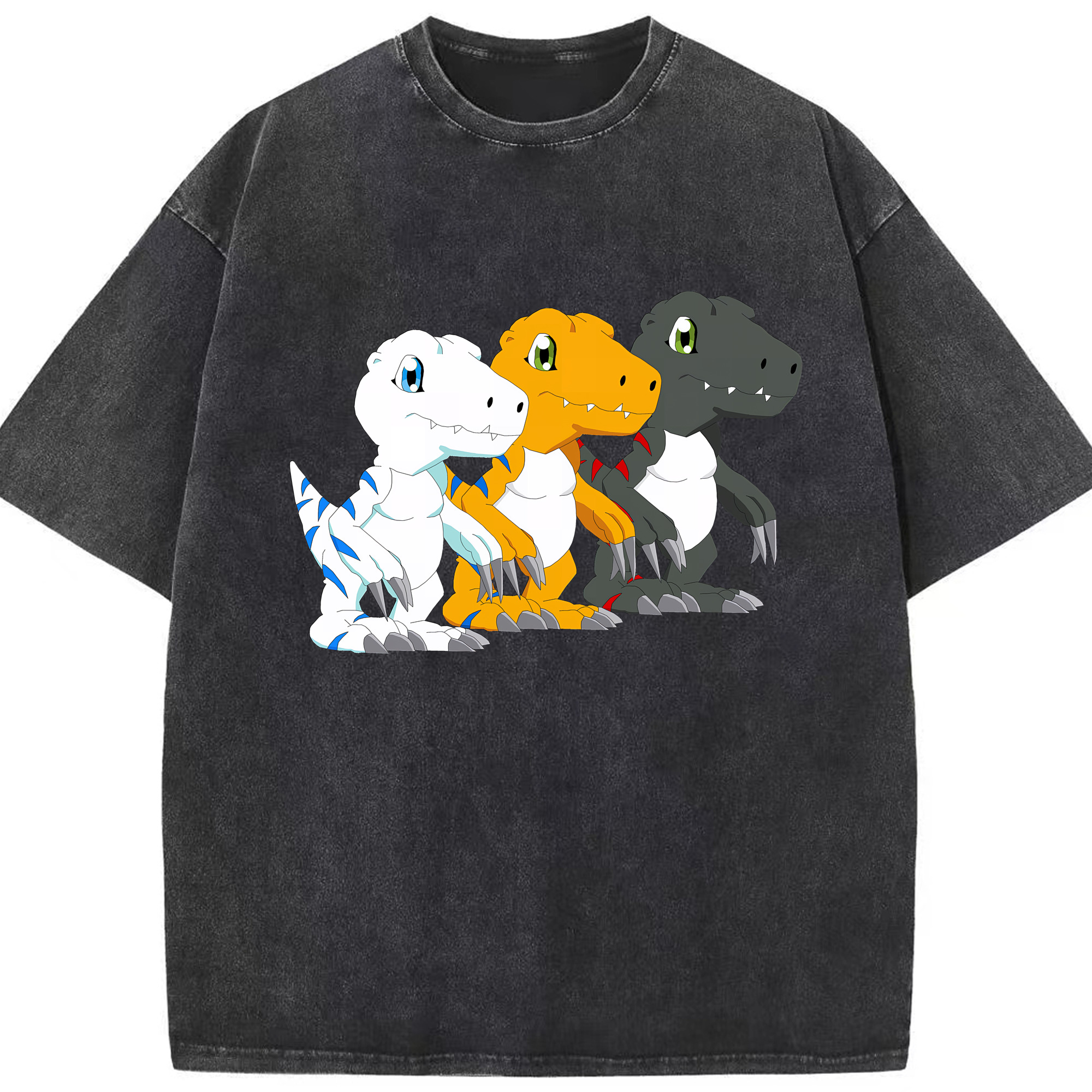（画像用） Digimon デジタルモンスター/デジモン 綿100% ヴィンテージ風 半袖Tシャツ（フロントプリント）