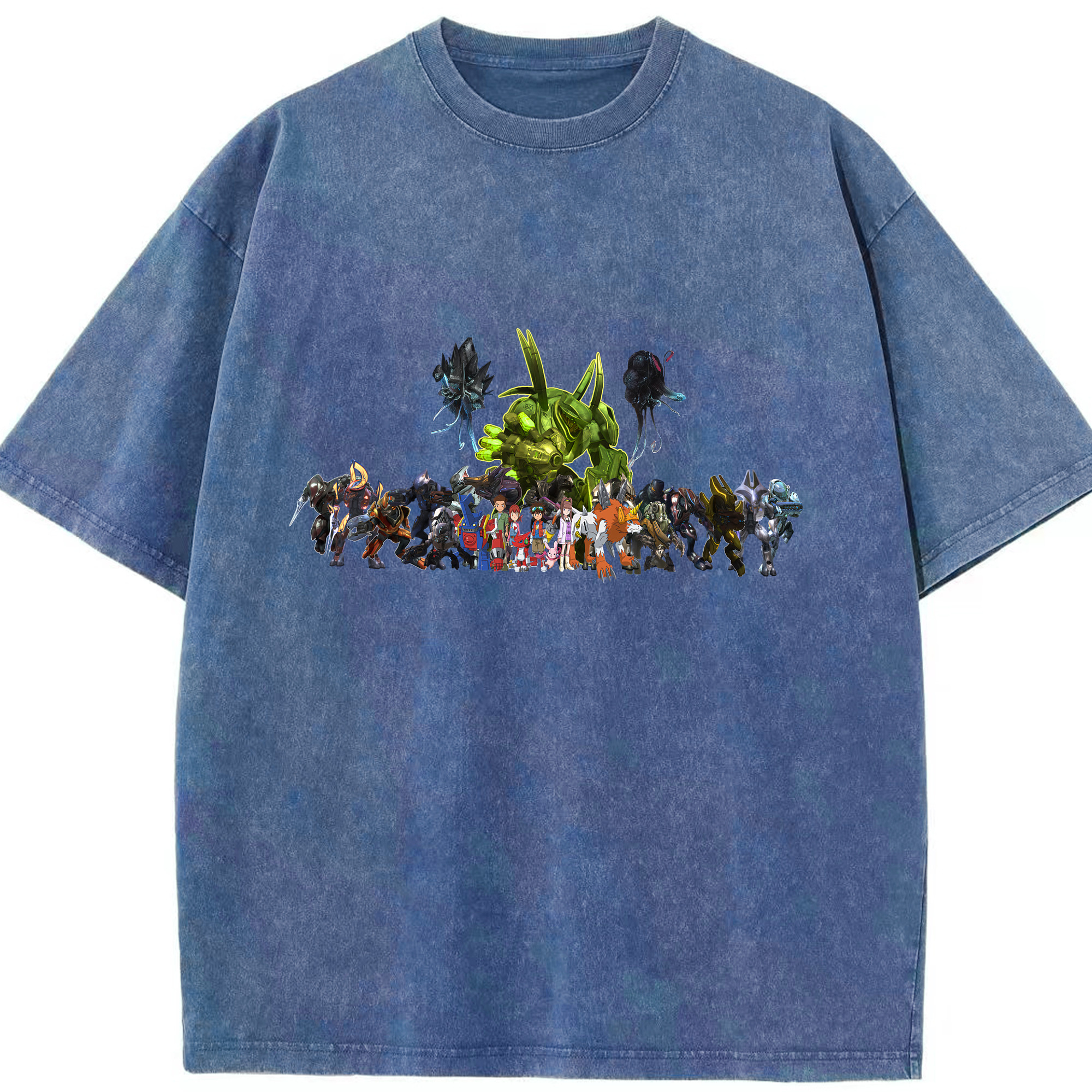 （画像用） Digimon デジタルモンスター/デジモン 綿100% ヴィンテージ風 半袖Tシャツ（フロントプリント）