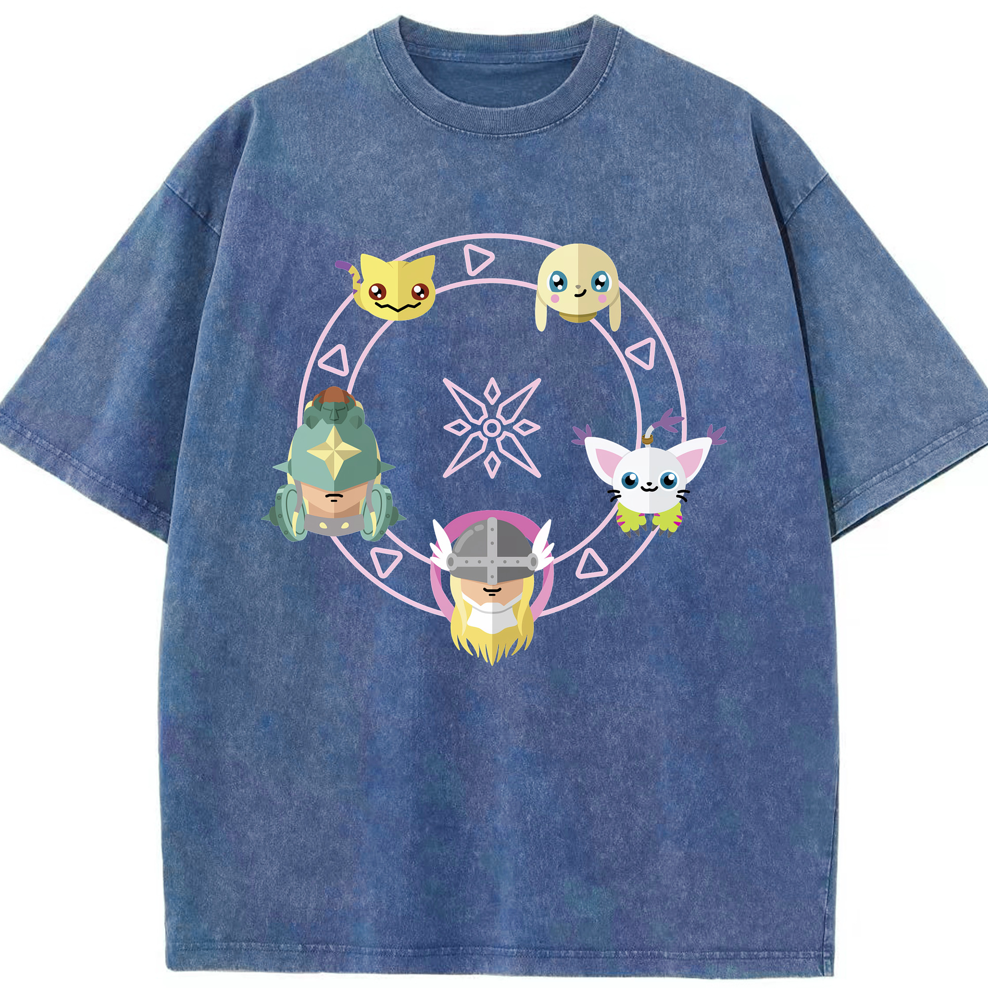 （画像用） Digimon デジタルモンスター/デジモン 綿100% ヴィンテージ風 半袖Tシャツ（フロントプリント）