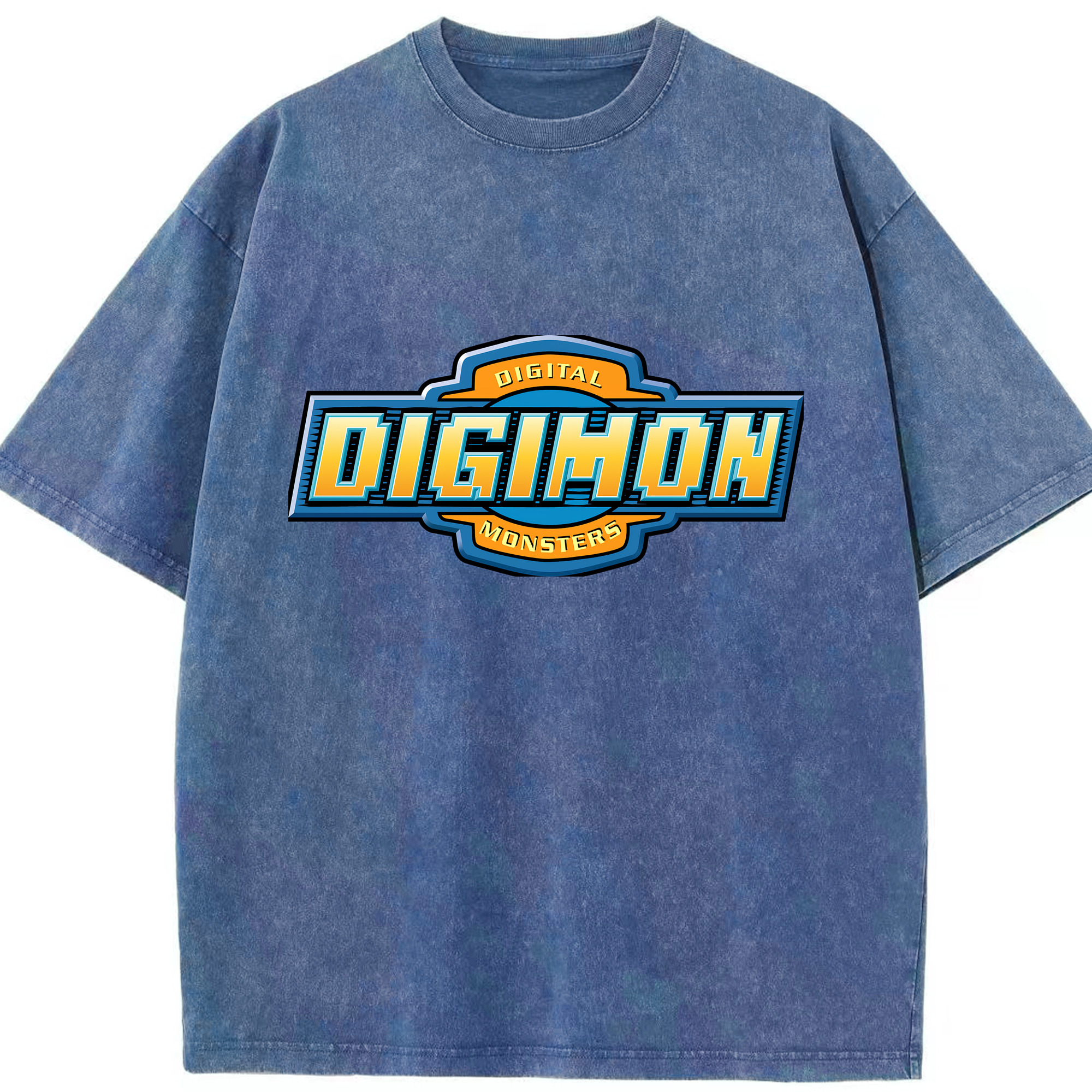（画像用） Digimon デジタルモンスター/デジモン 綿100% ヴィンテージ風 半袖Tシャツ（フロントプリント）