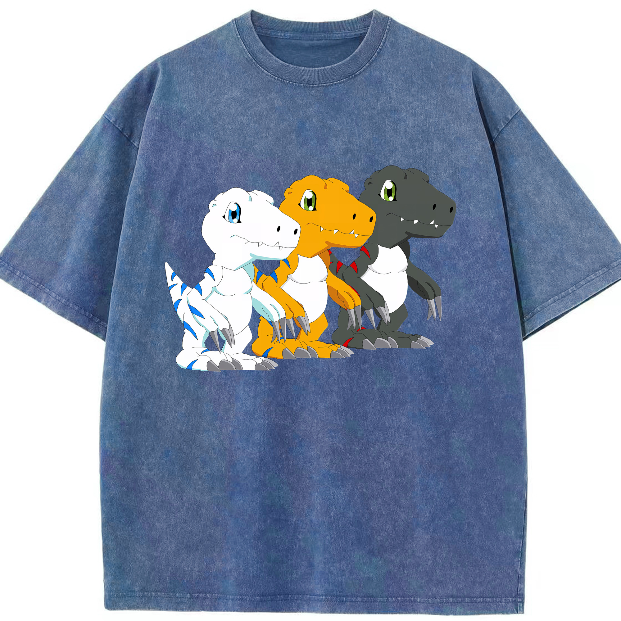 （画像用） Digimon デジタルモンスター/デジモン 綿100% ヴィンテージ風 半袖Tシャツ（フロントプリント）