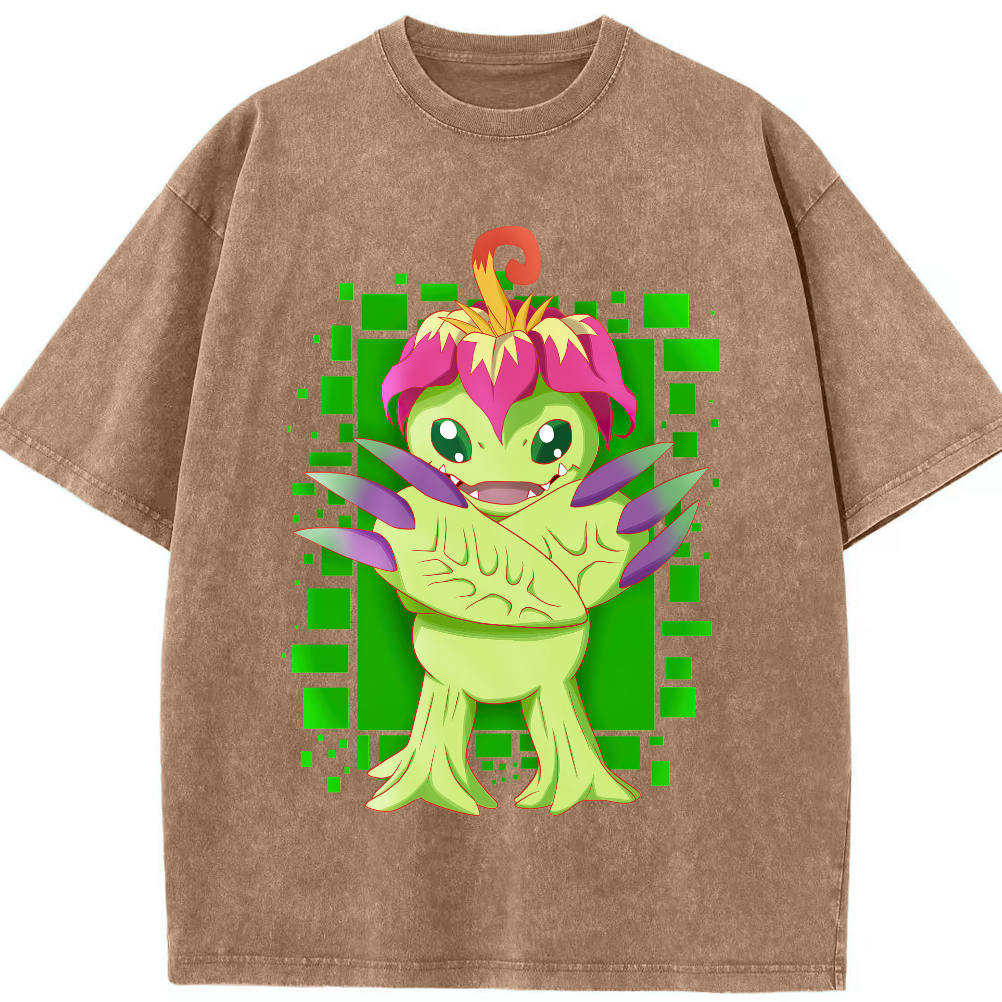 （画像用） Digimon デジタルモンスター/デジモン 綿100% ヴィンテージ風 半袖Tシャツ（フロントプリント）