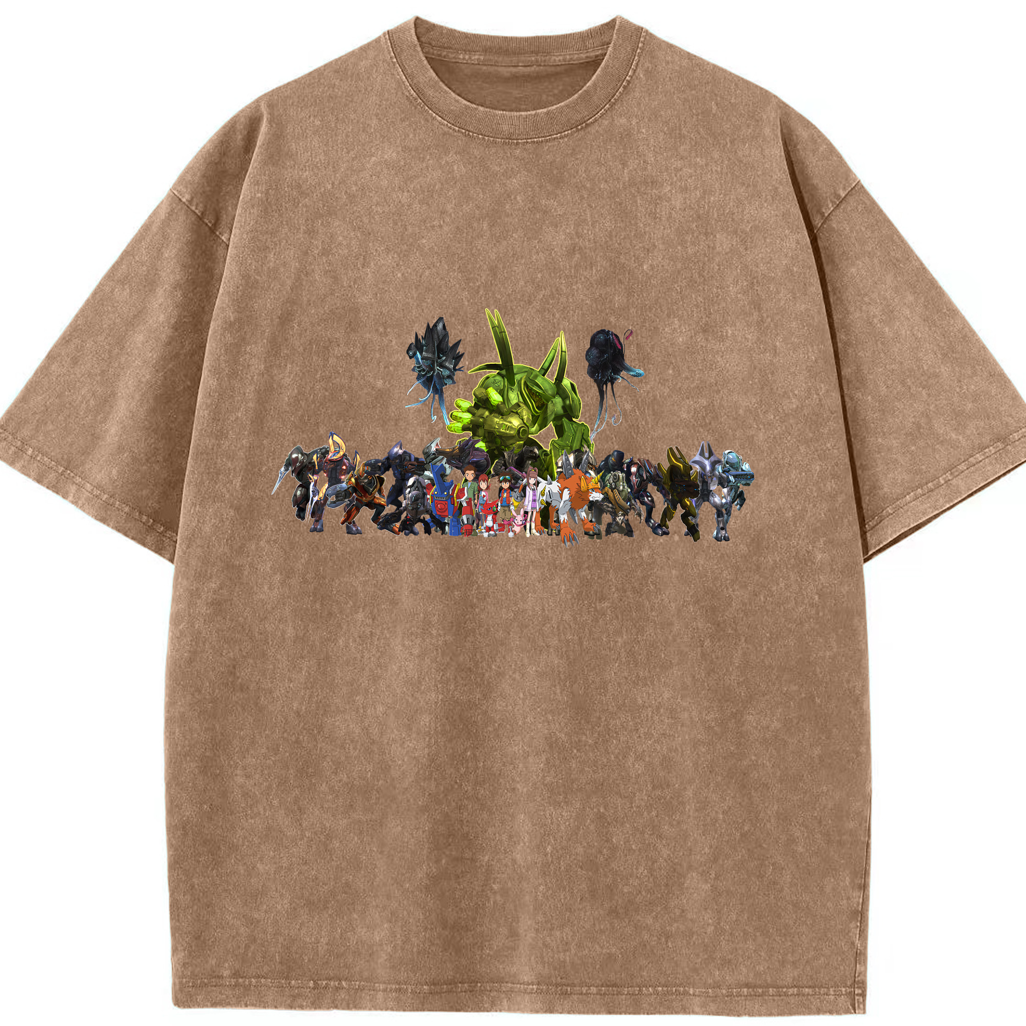 （画像用） Digimon デジタルモンスター/デジモン 綿100% ヴィンテージ風 半袖Tシャツ（フロントプリント）