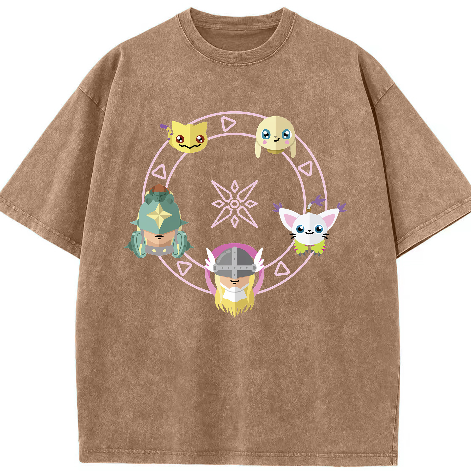 （画像用） Digimon デジタルモンスター/デジモン 綿100% ヴィンテージ風 半袖Tシャツ（フロントプリント）