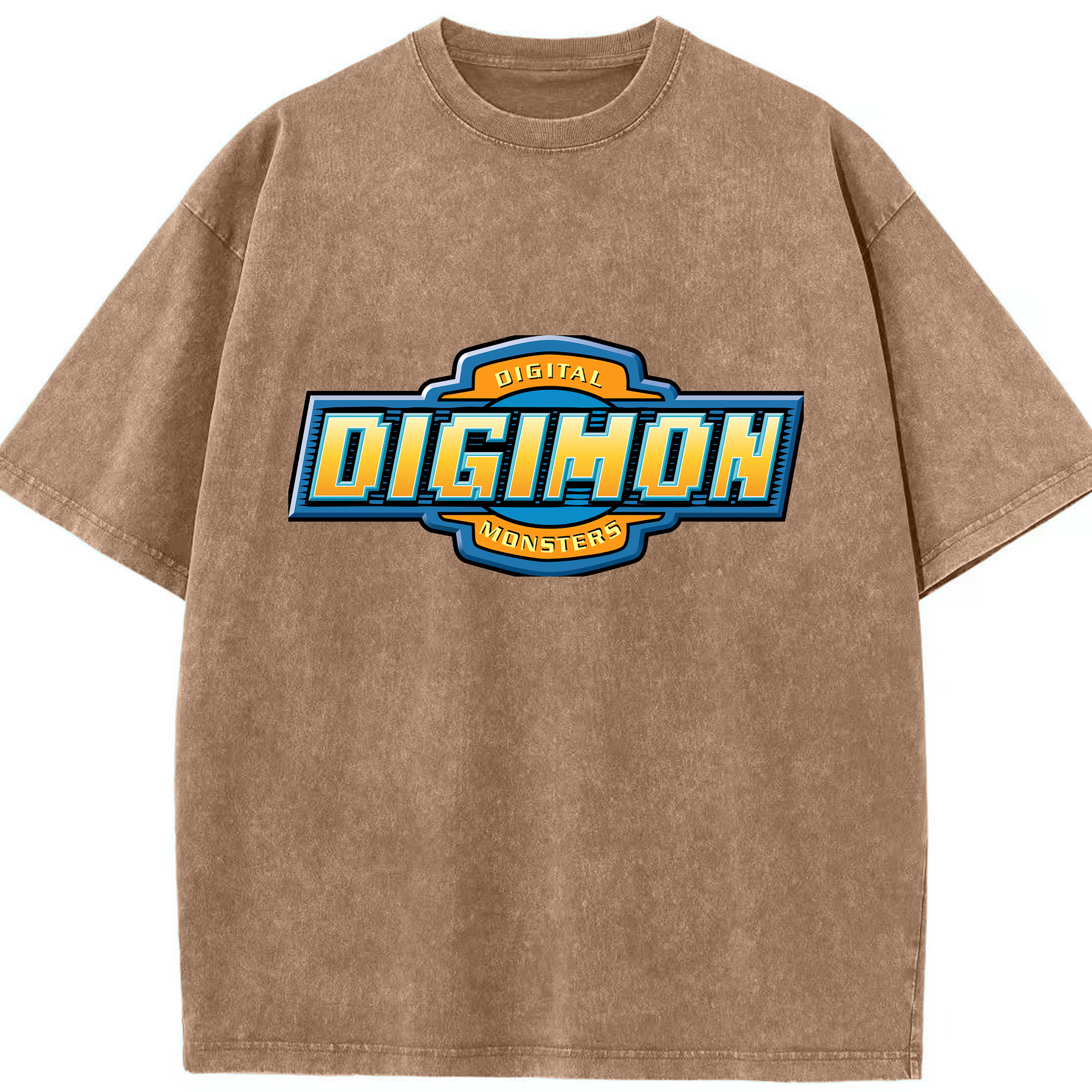 （画像用） Digimon デジタルモンスター/デジモン 綿100% ヴィンテージ風 半袖Tシャツ（フロントプリント）
