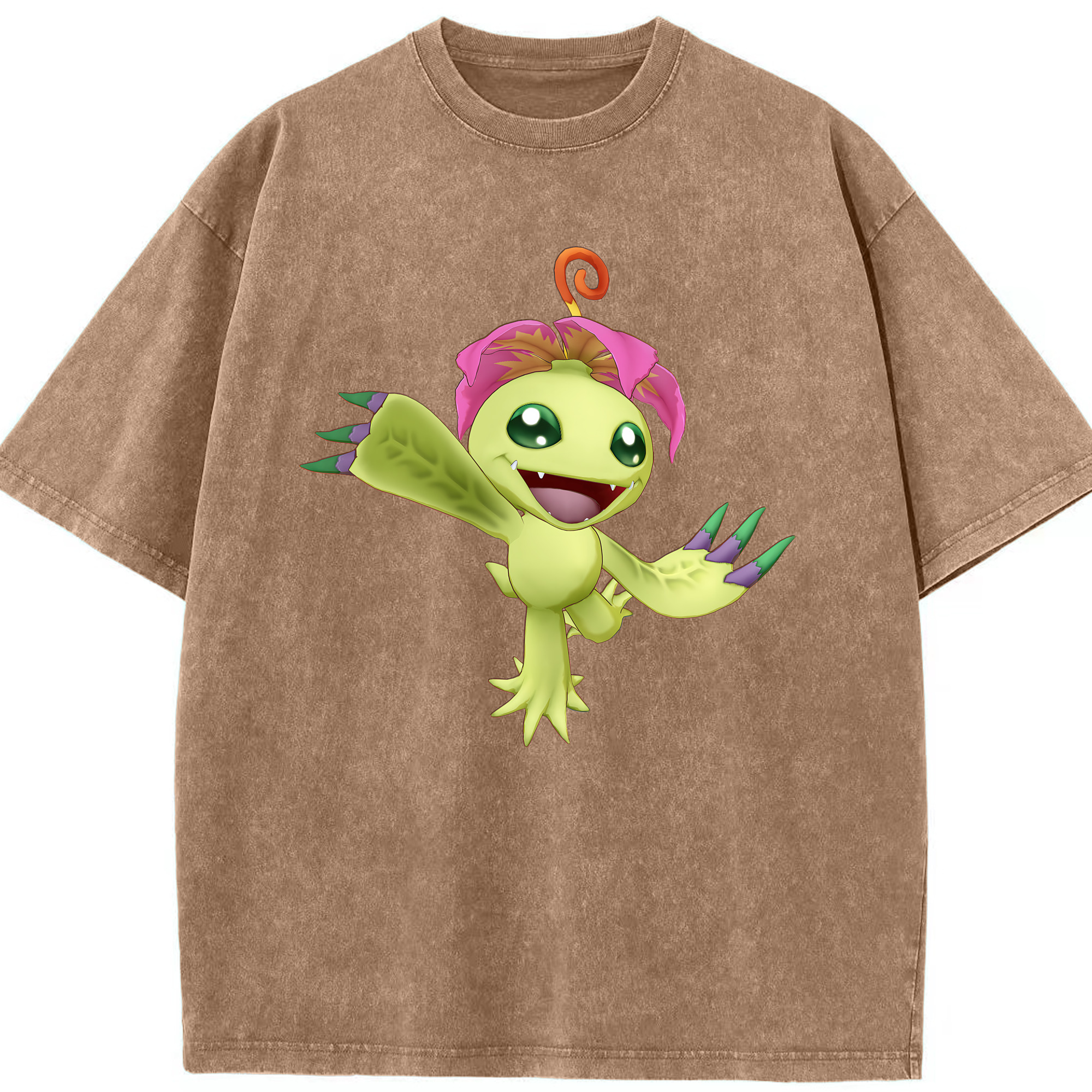 （画像用） Digimon デジタルモンスター/デジモン 綿100% ヴィンテージ風 半袖Tシャツ（フロントプリント）