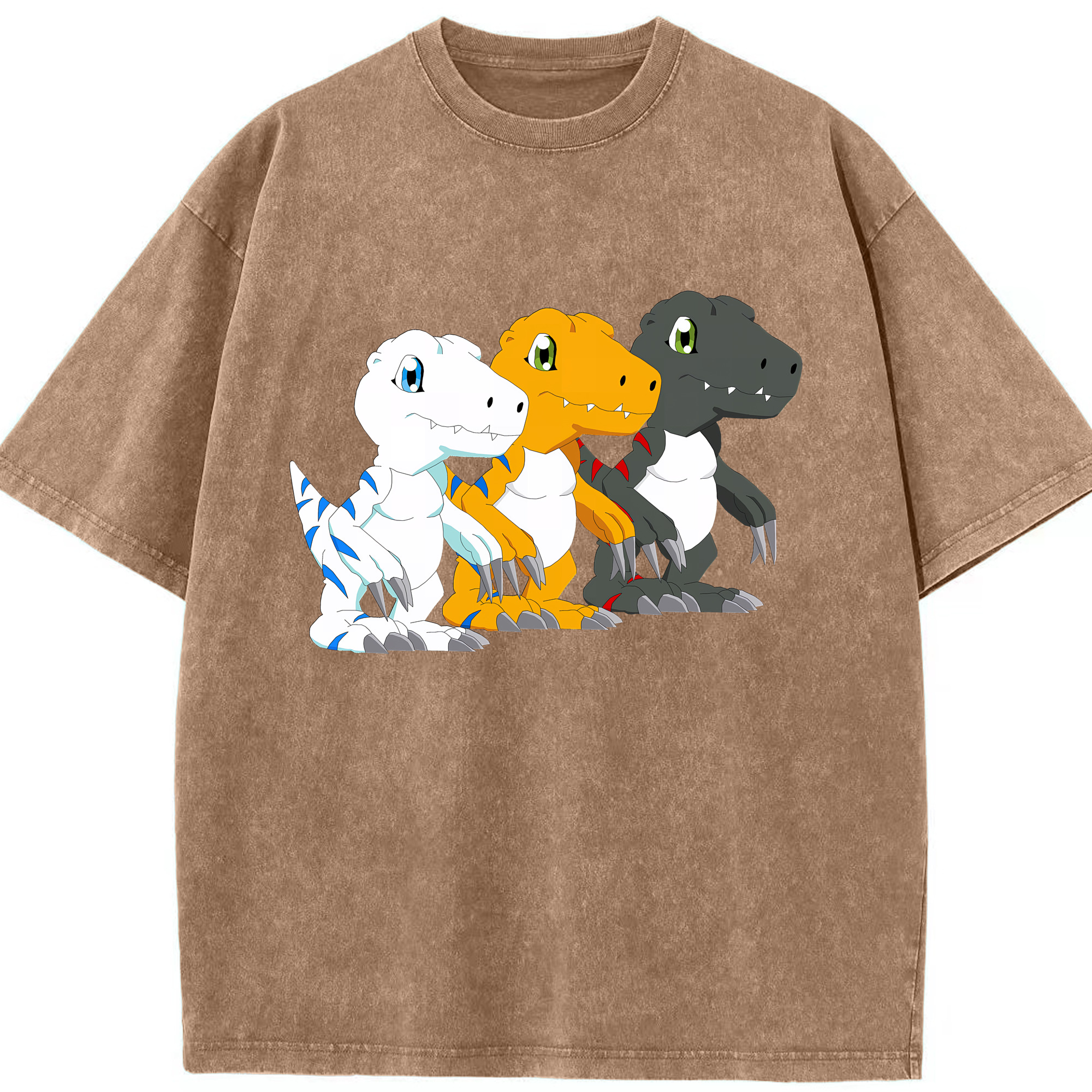 （画像用） Digimon デジタルモンスター/デジモン 綿100% ヴィンテージ風 半袖Tシャツ（フロントプリント）