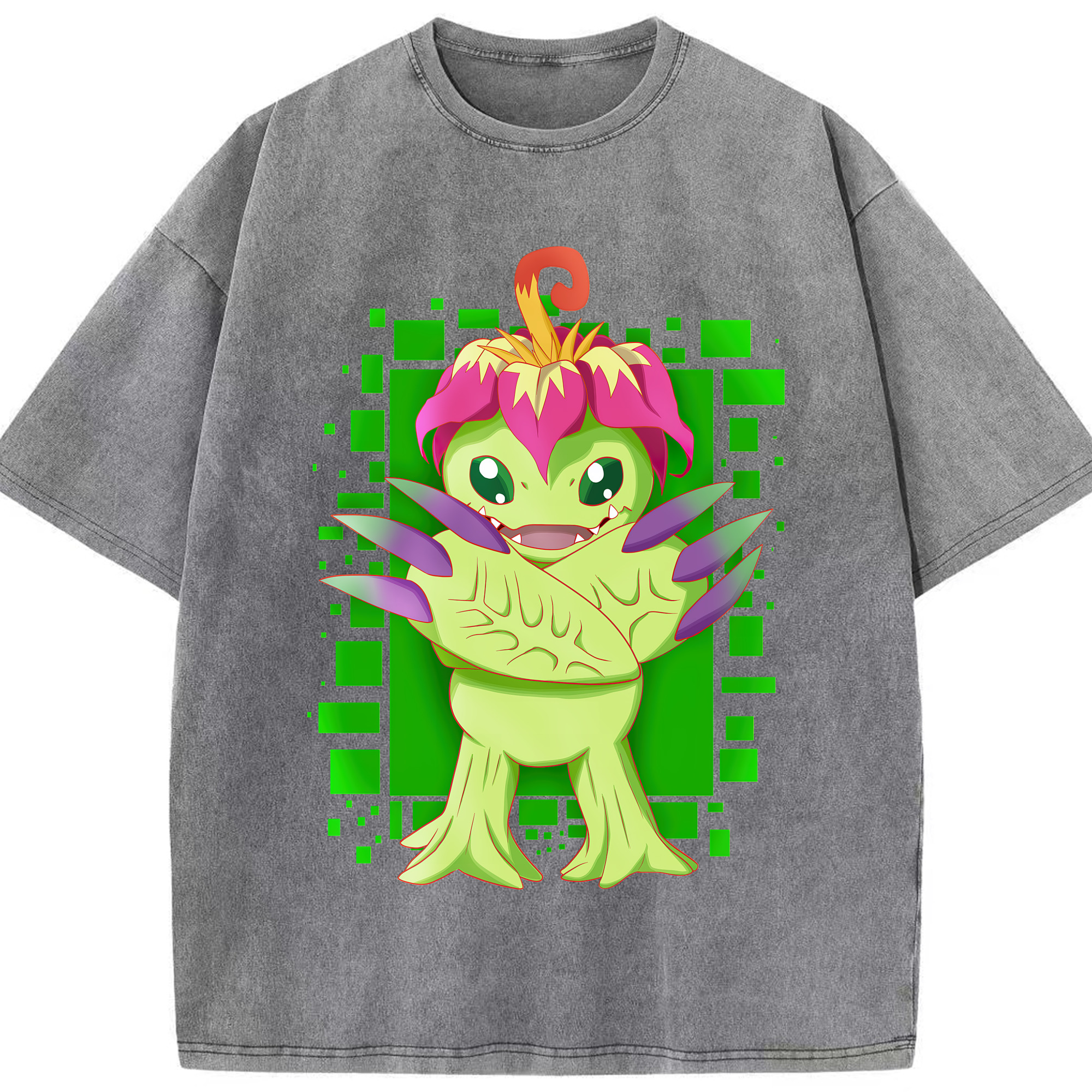 （画像用） Digimon デジタルモンスター/デジモン 綿100% ヴィンテージ風 半袖Tシャツ（フロントプリント）