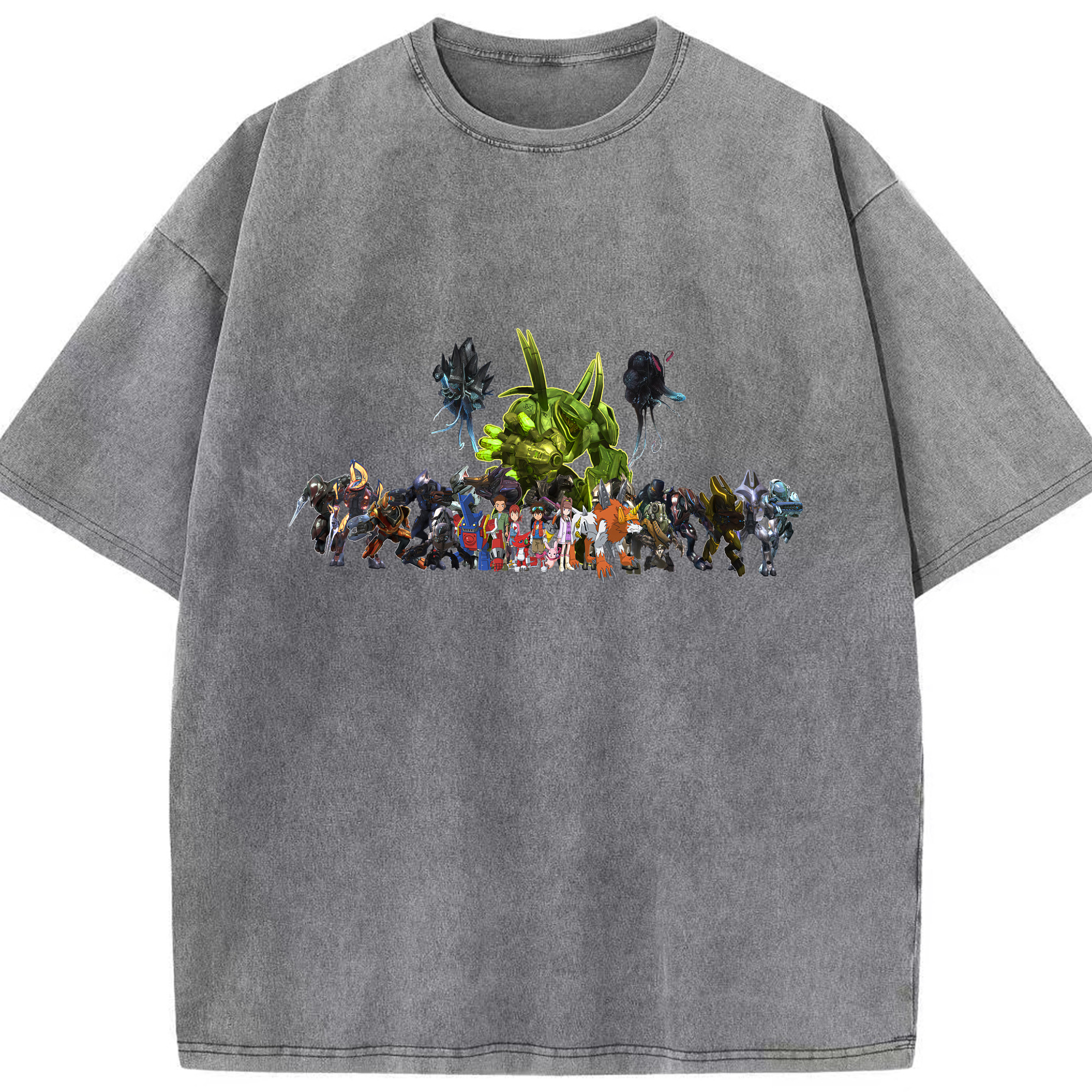 （画像用） Digimon デジタルモンスター/デジモン 綿100% ヴィンテージ風 半袖Tシャツ（フロントプリント）