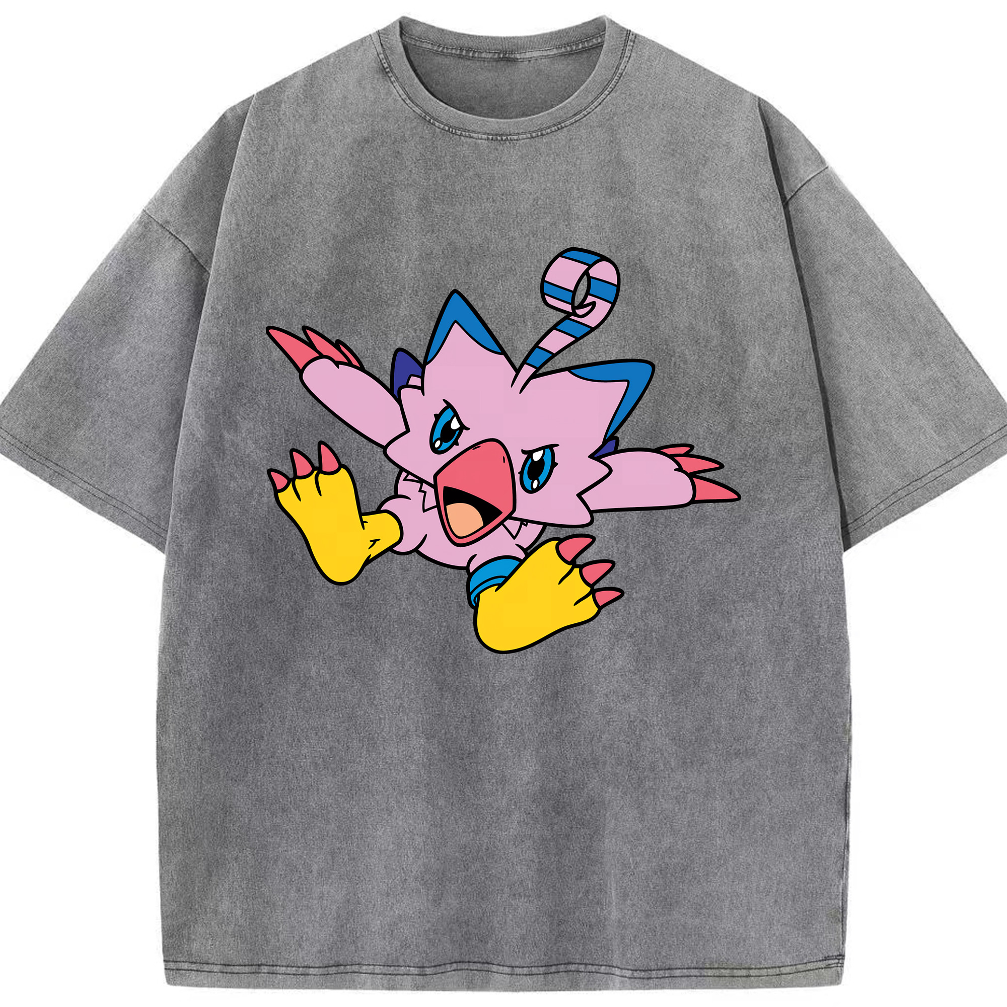 （画像用） Digimon デジタルモンスター/デジモン 綿100% ヴィンテージ風 半袖Tシャツ（フロントプリント）
