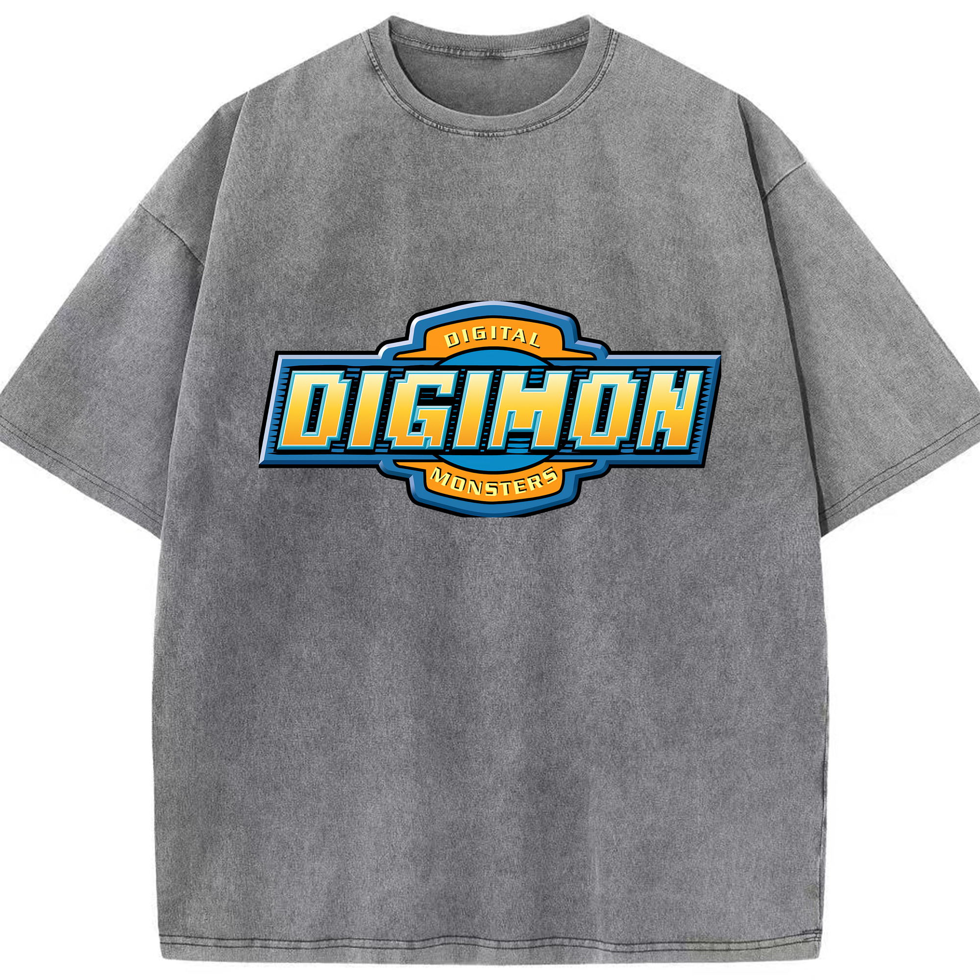 （画像用） Digimon デジタルモンスター/デジモン 綿100% ヴィンテージ風 半袖Tシャツ（フロントプリント）