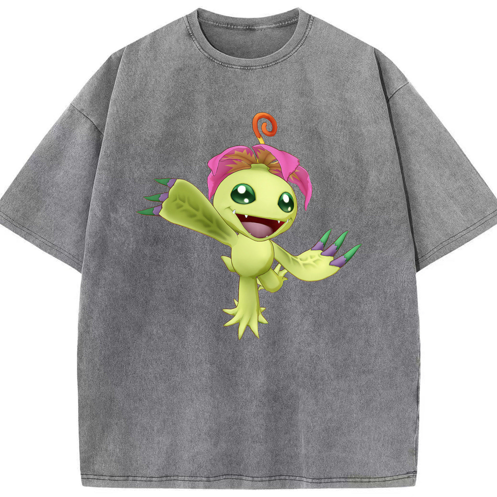 （画像用） Digimon デジタルモンスター/デジモン 綿100% ヴィンテージ風 半袖Tシャツ（フロントプリント）