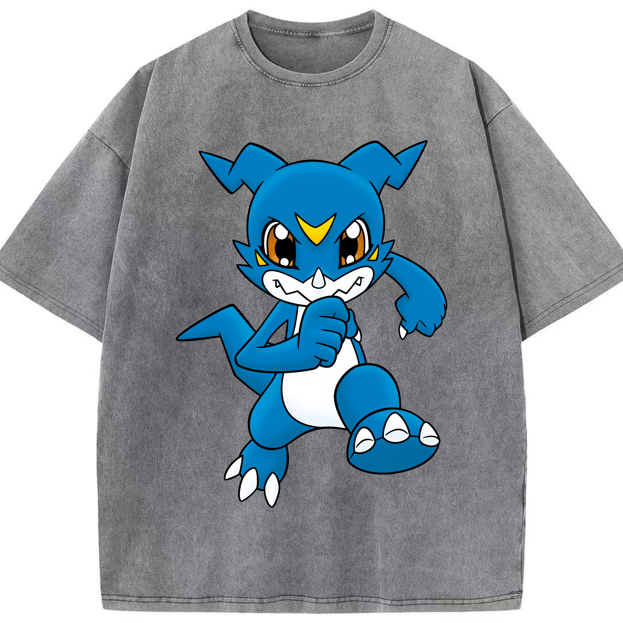 （画像用） Digimon デジタルモンスター/デジモン 綿100% ヴィンテージ風 半袖Tシャツ（フロントプリント）