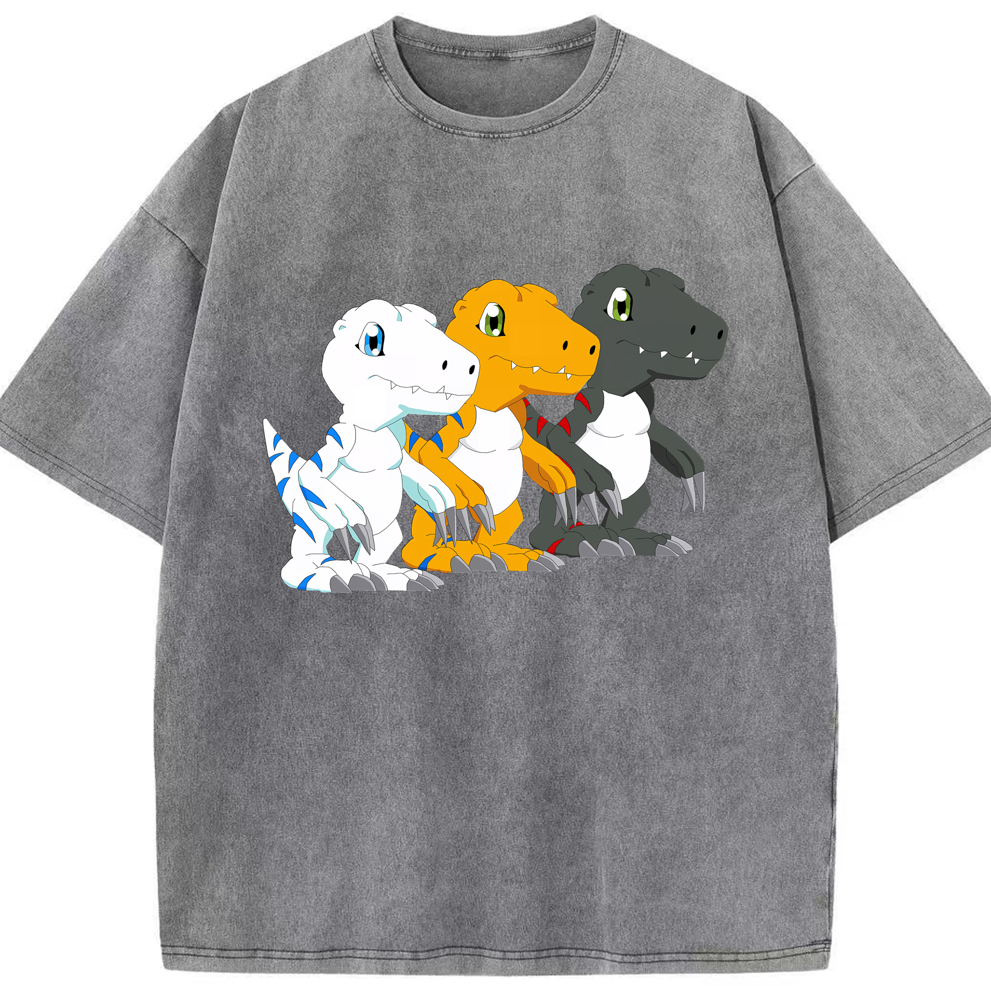 （画像用） Digimon デジタルモンスター/デジモン 綿100% ヴィンテージ風 半袖Tシャツ（フロントプリント）