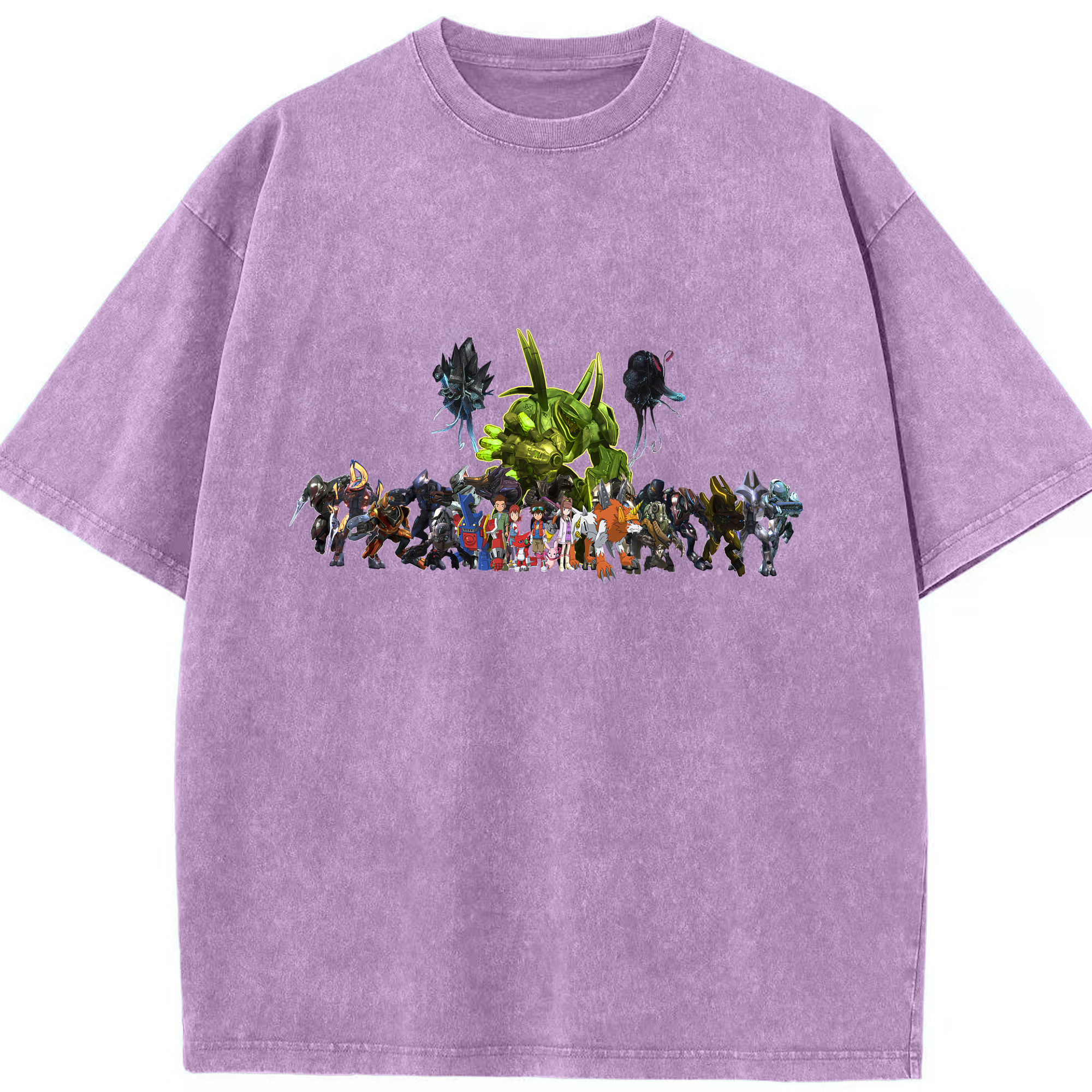 （画像用） Digimon デジタルモンスター/デジモン 綿100% ヴィンテージ風 半袖Tシャツ（フロントプリント）