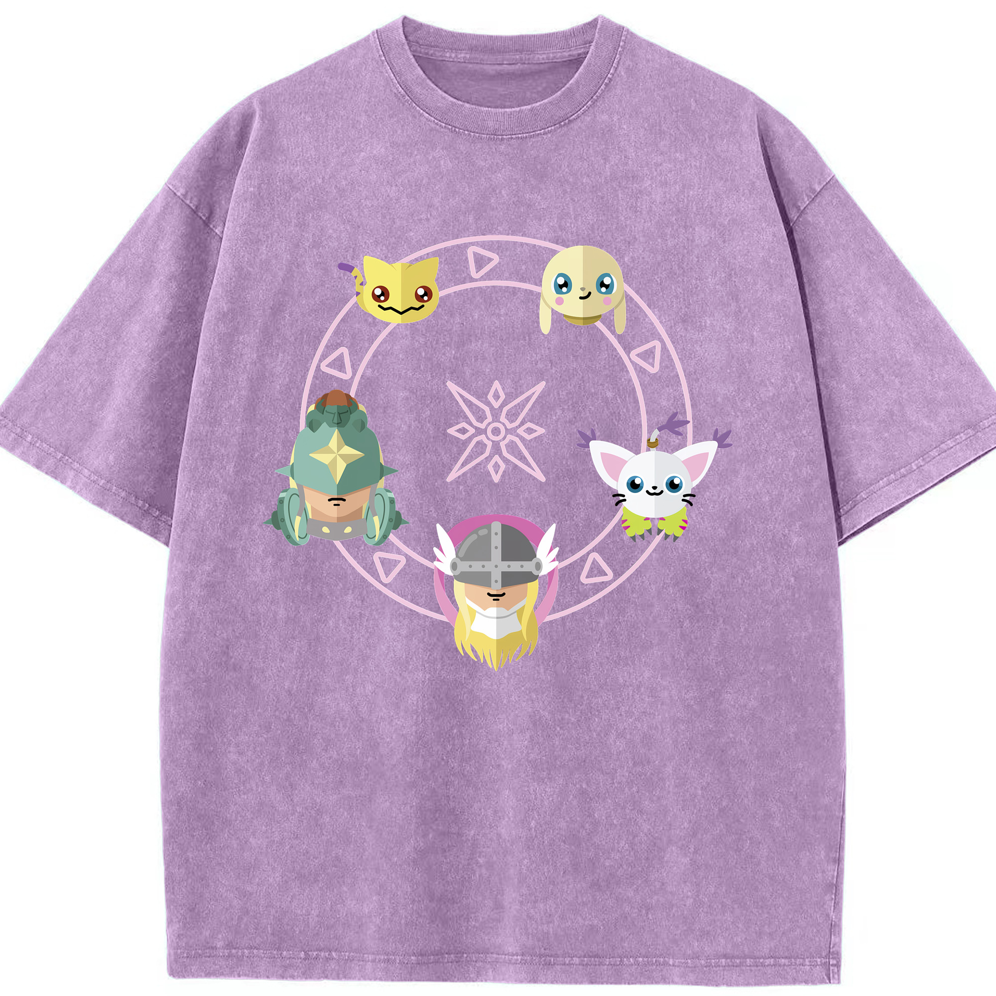 （画像用） Digimon デジタルモンスター/デジモン 綿100% ヴィンテージ風 半袖Tシャツ（フロントプリント）