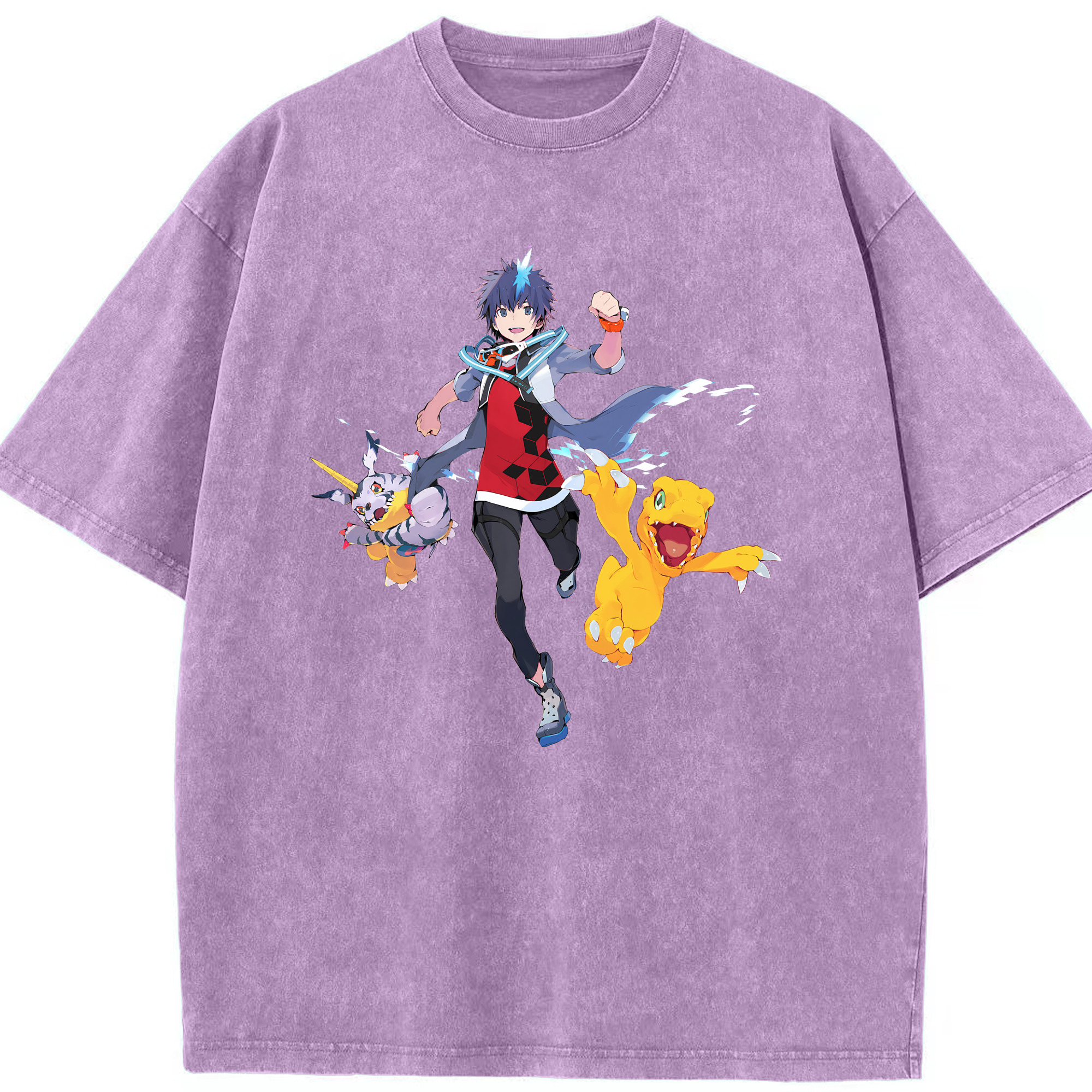 （画像用） Digimon デジタルモンスター/デジモン 綿100% ヴィンテージ風 半袖Tシャツ（フロントプリント）