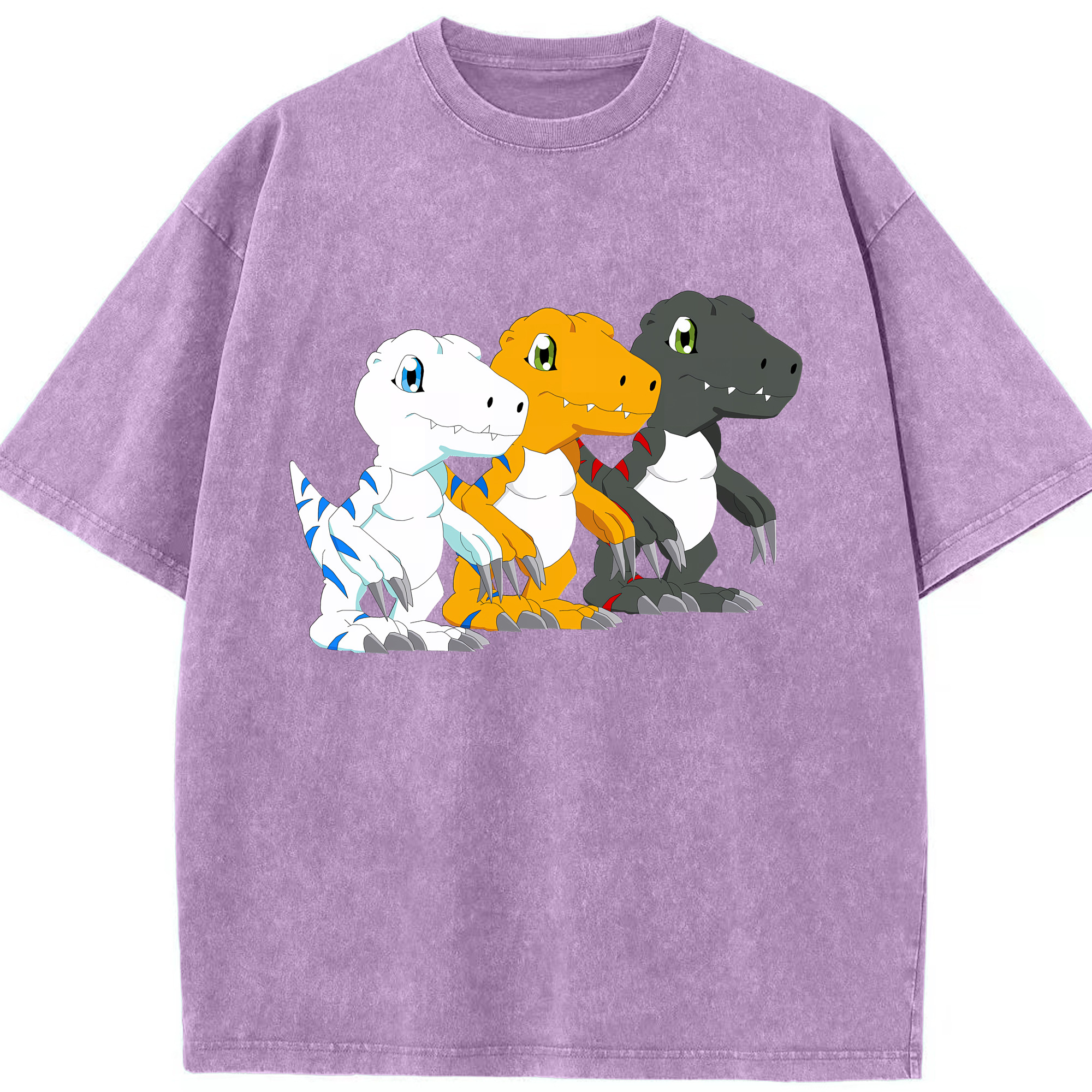 （画像用） Digimon デジタルモンスター/デジモン 綿100% ヴィンテージ風 半袖Tシャツ（フロントプリント）