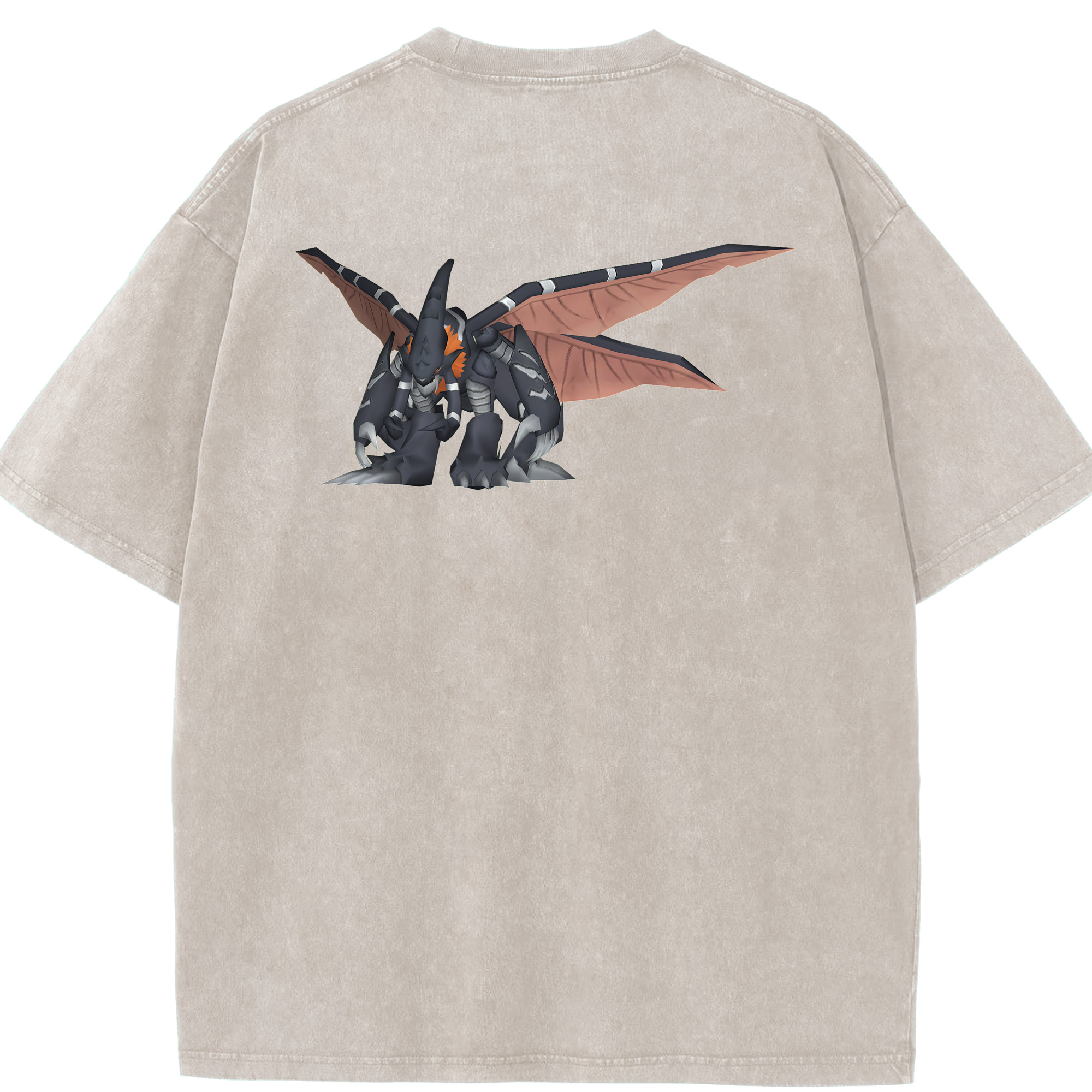 （画像用） Digimon デジタルモンスター/デジモン 綿100% ヴィンテージ風 半袖Tシャツ（背面プリント）