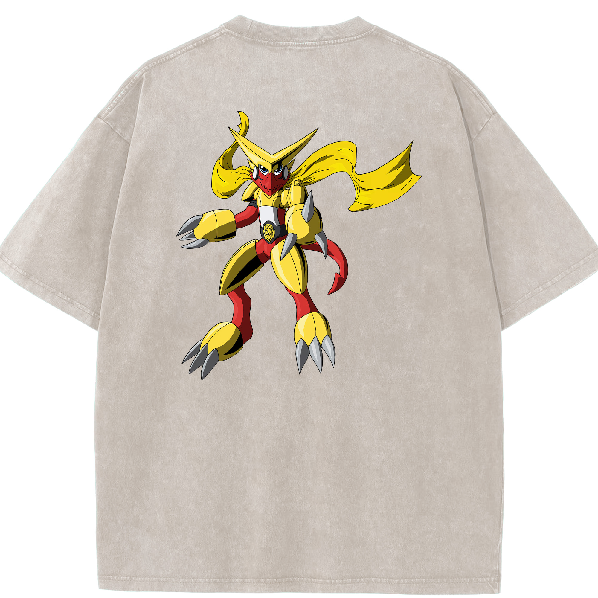 （画像用） Digimon デジタルモンスター/デジモン 綿100% ヴィンテージ風 半袖Tシャツ（背面プリント）