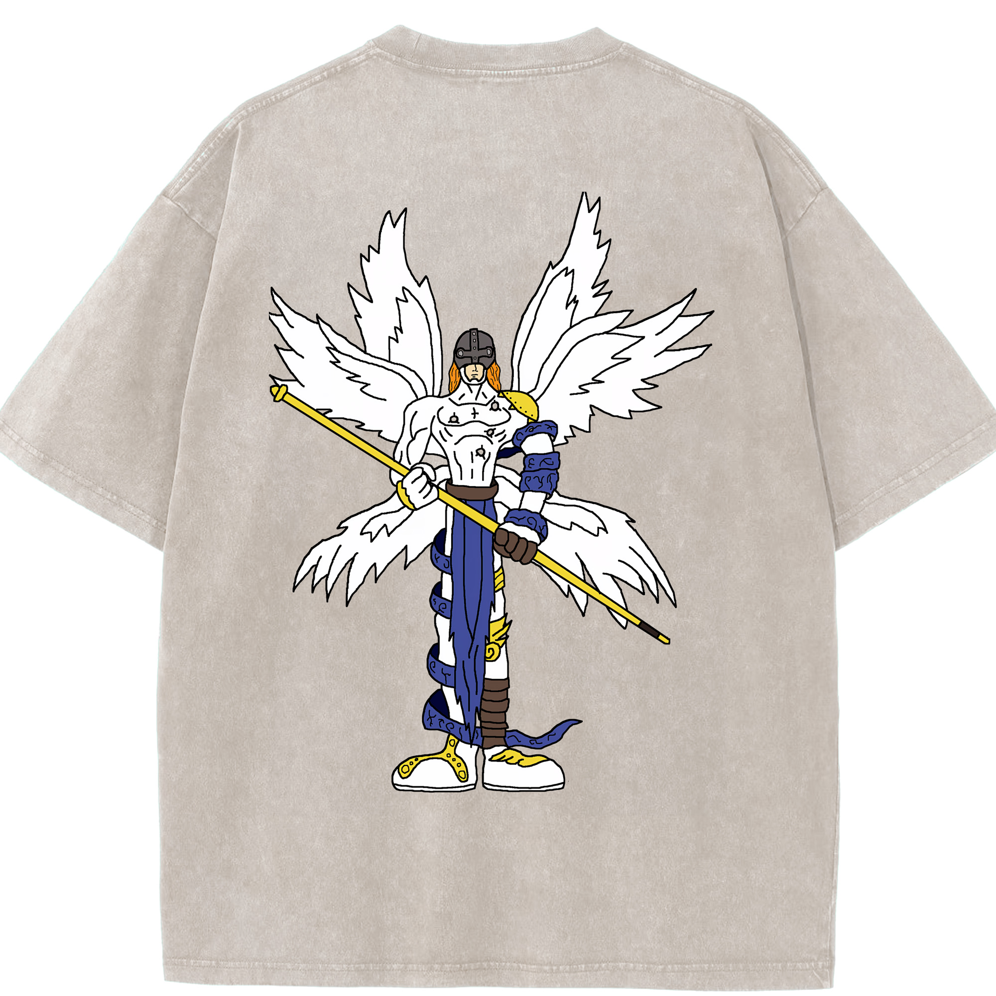 （画像用） Digimon デジタルモンスター/デジモン 綿100% ヴィンテージ風 半袖Tシャツ（背面プリント）