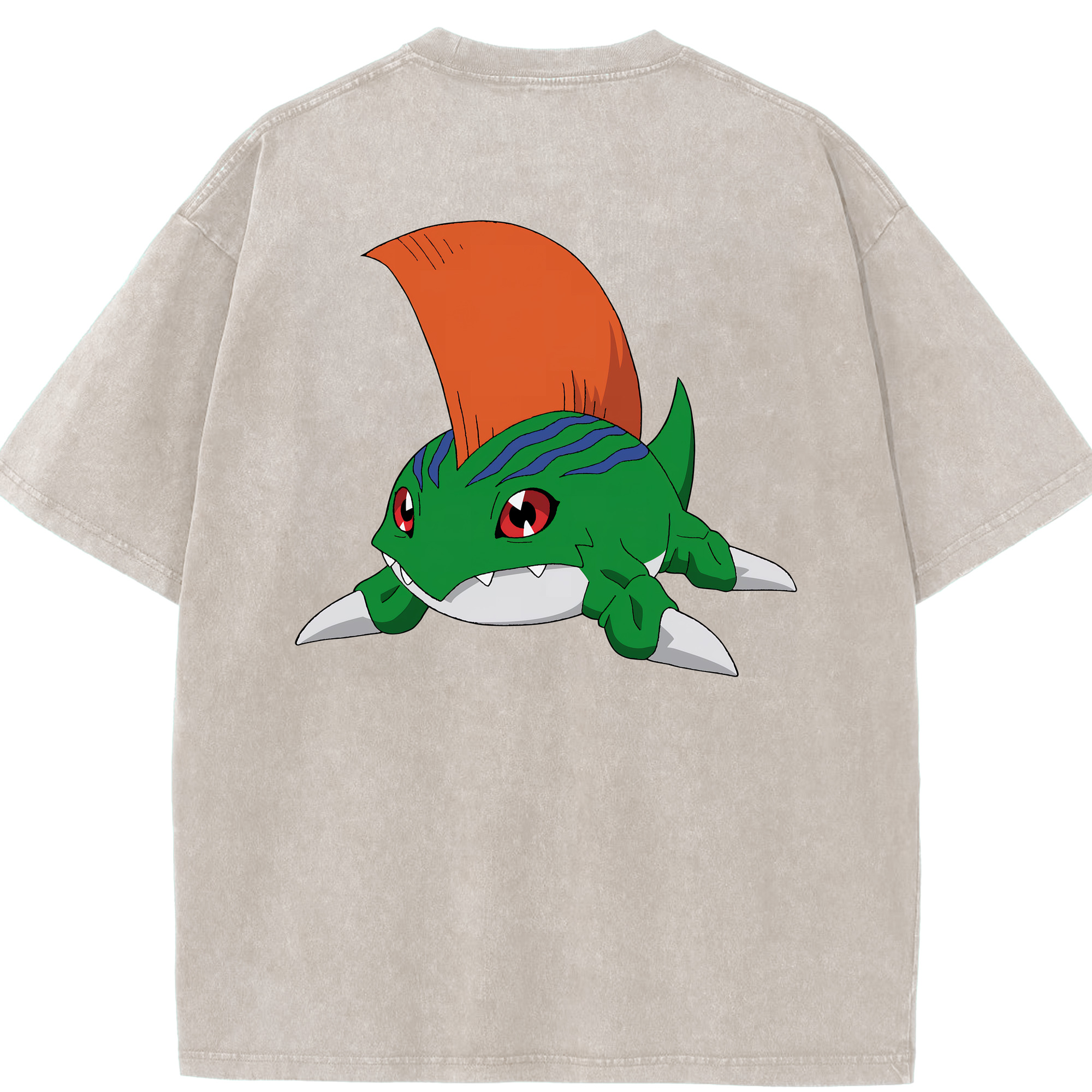 （画像用） Digimon デジタルモンスター/デジモン 綿100% ヴィンテージ風 半袖Tシャツ（背面プリント）
