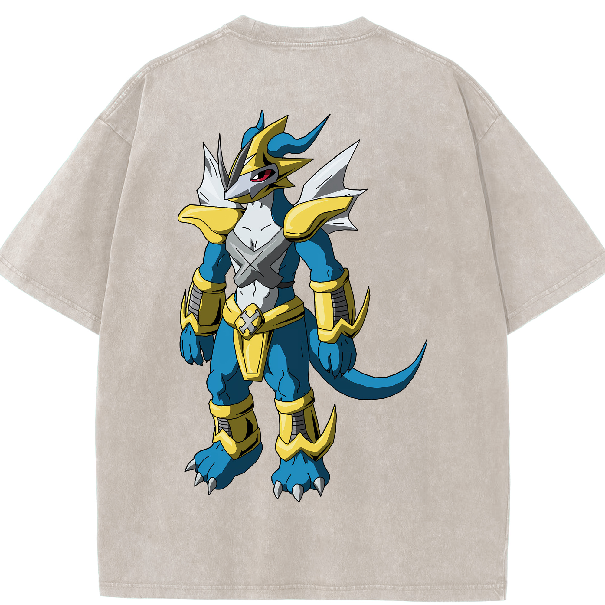 （画像用） Digimon デジタルモンスター/デジモン 綿100% ヴィンテージ風 半袖Tシャツ（背面プリント）