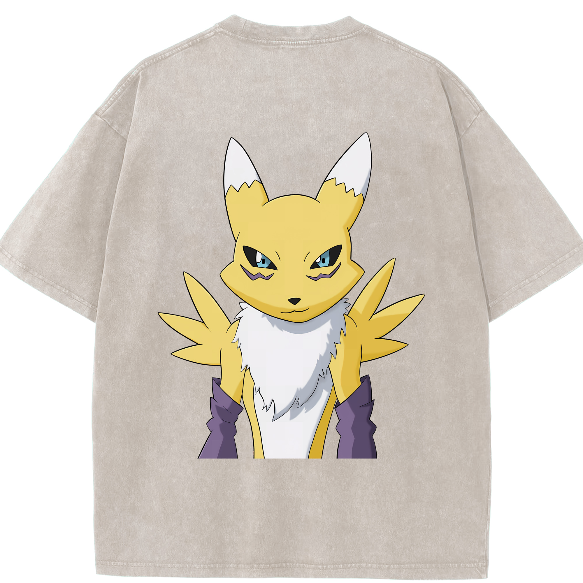 （画像用） Digimon デジタルモンスター/デジモン 綿100% ヴィンテージ風 半袖Tシャツ（背面プリント）