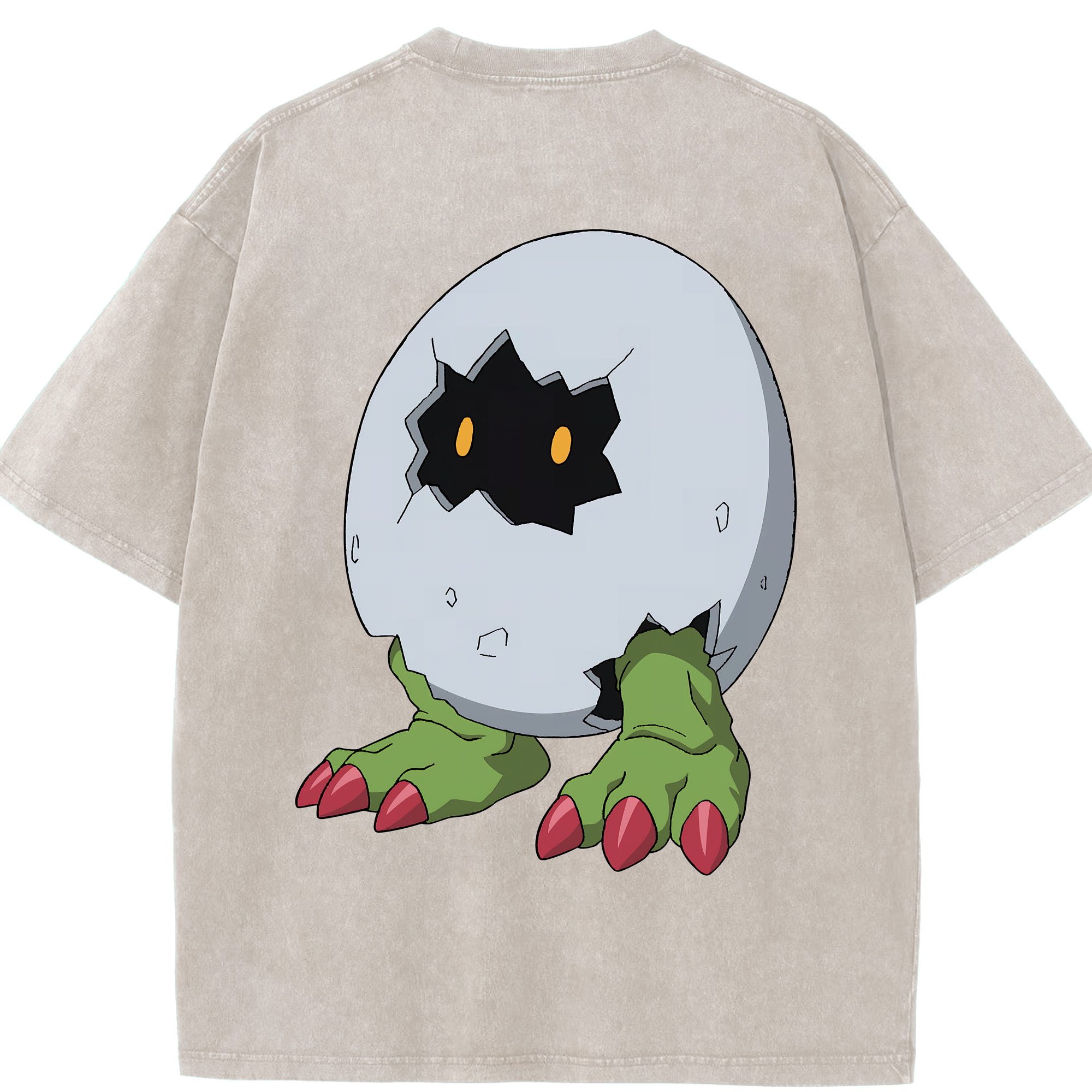 （画像用） Digimon デジタルモンスター/デジモン 綿100% ヴィンテージ風 半袖Tシャツ（背面プリント）
