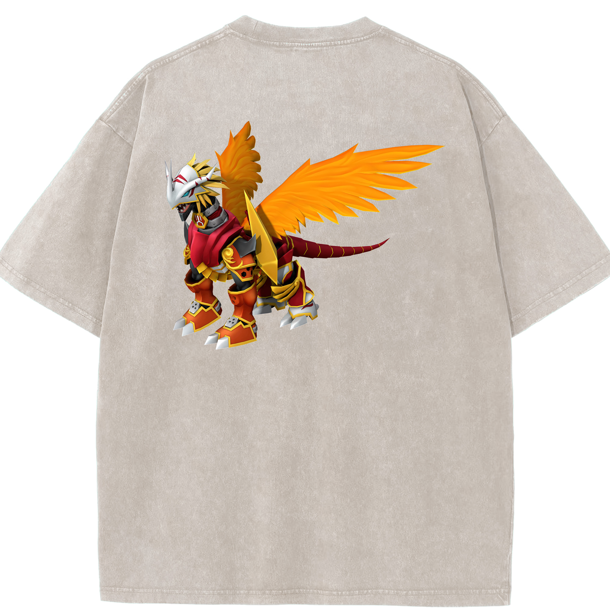（画像用） Digimon デジタルモンスター/デジモン 綿100% ヴィンテージ風 半袖Tシャツ（背面プリント）