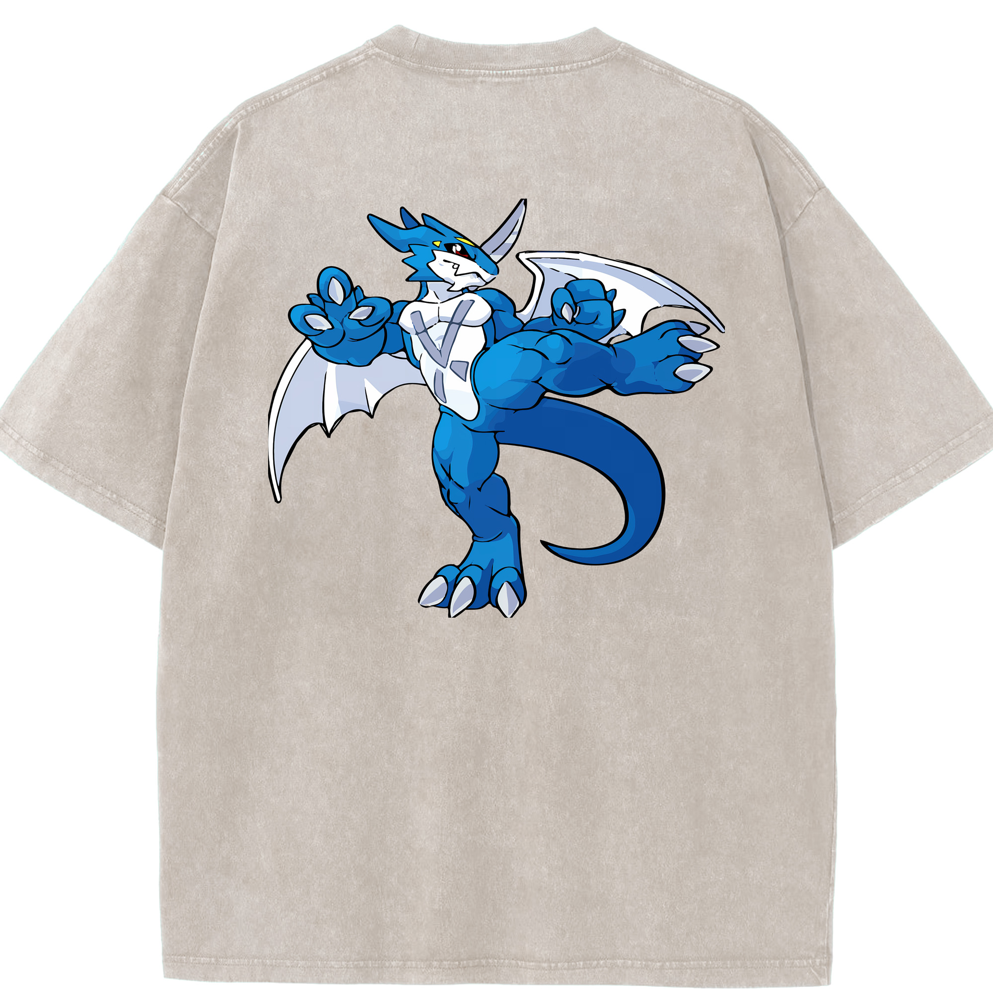 （画像用） Digimon デジタルモンスター/デジモン 綿100% ヴィンテージ風 半袖Tシャツ（背面プリント）