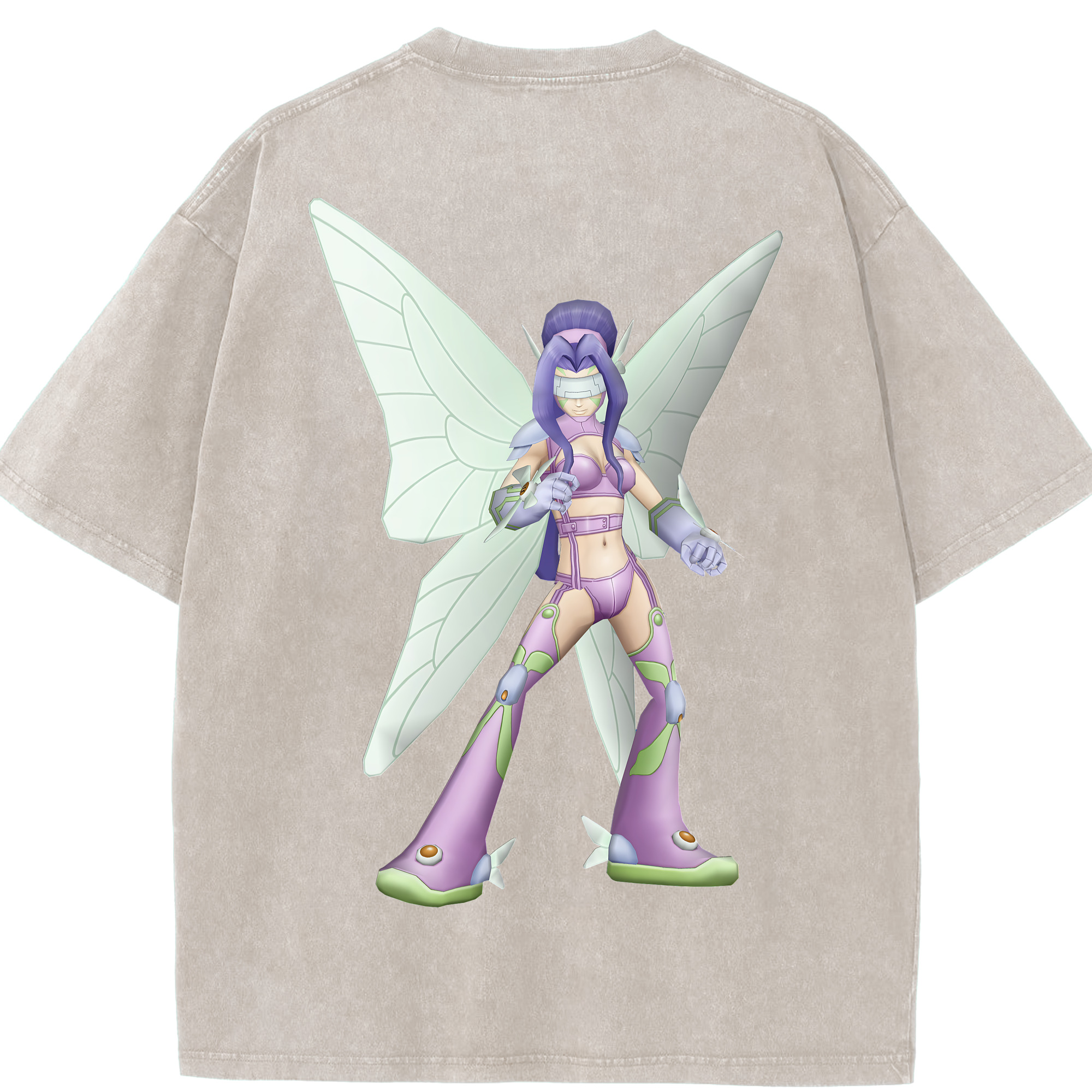 （画像用） Digimon デジタルモンスター/デジモン 綿100% ヴィンテージ風 半袖Tシャツ（背面プリント）