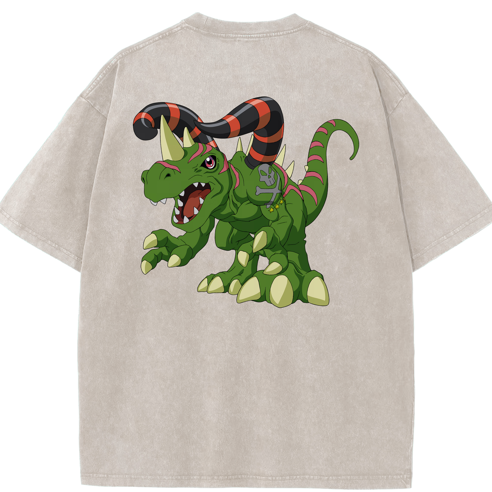 （画像用） Digimon デジタルモンスター/デジモン 綿100% ヴィンテージ風 半袖Tシャツ（背面プリント）