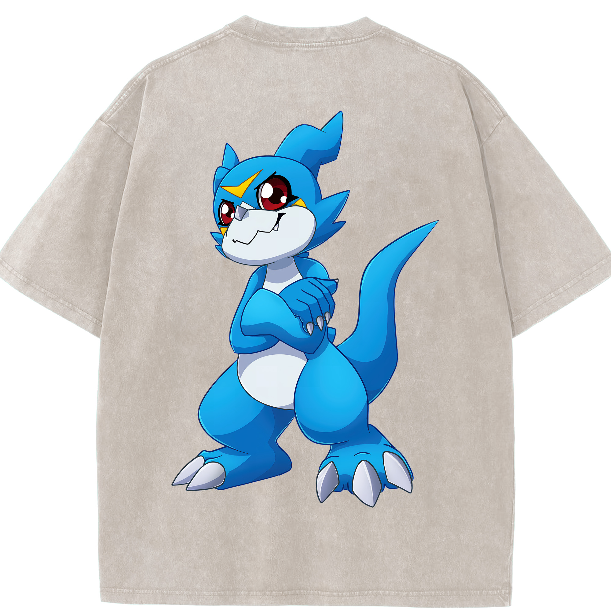 （画像用） Digimon デジタルモンスター/デジモン 綿100% ヴィンテージ風 半袖Tシャツ（背面プリント）