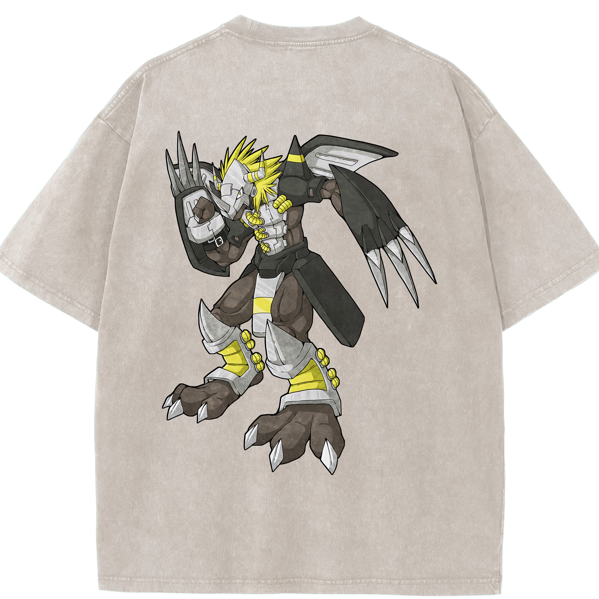 （画像用） Digimon デジタルモンスター/デジモン 綿100% ヴィンテージ風 半袖Tシャツ（背面プリント）