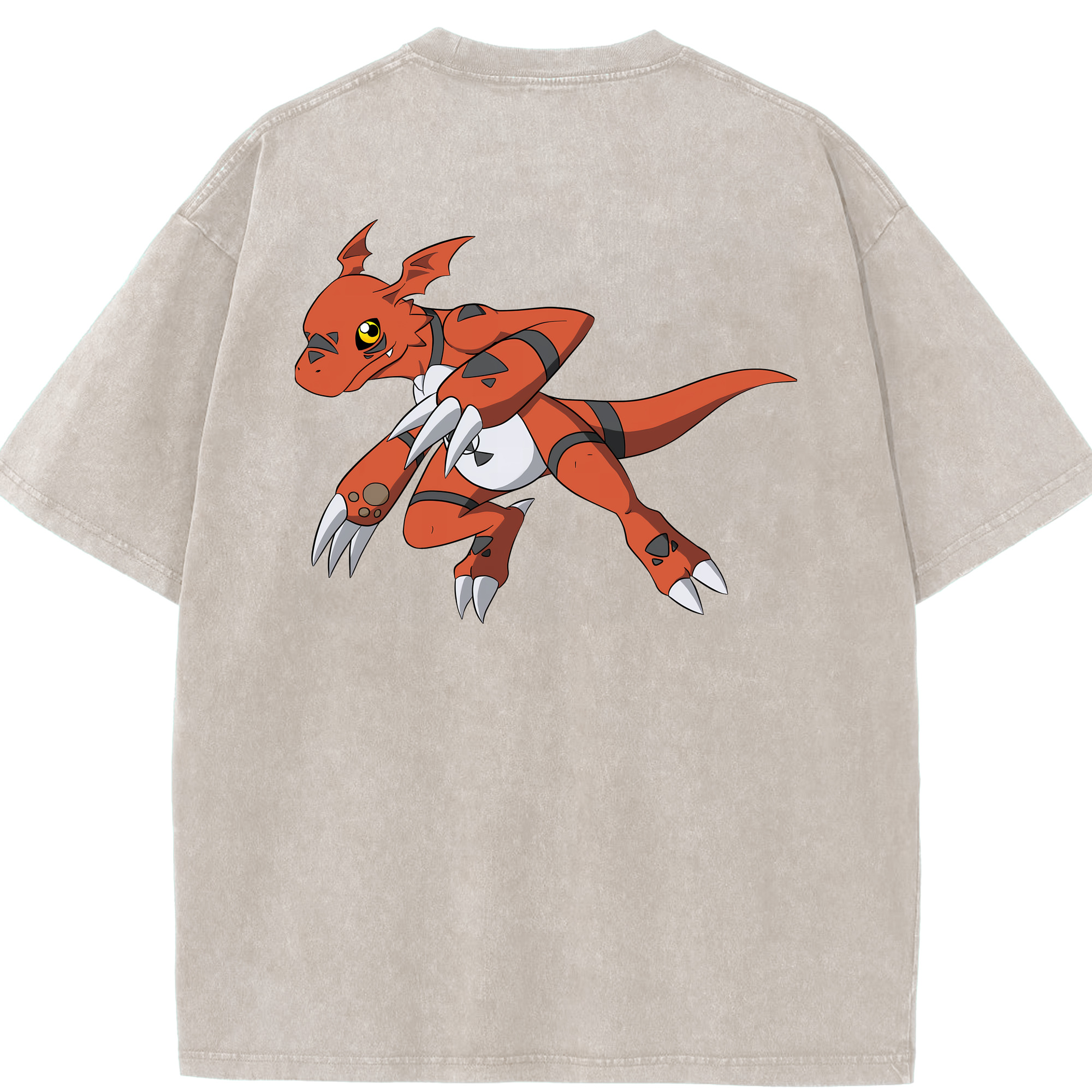 （画像用） Digimon デジタルモンスター/デジモン 綿100% ヴィンテージ風 半袖Tシャツ（背面プリント）