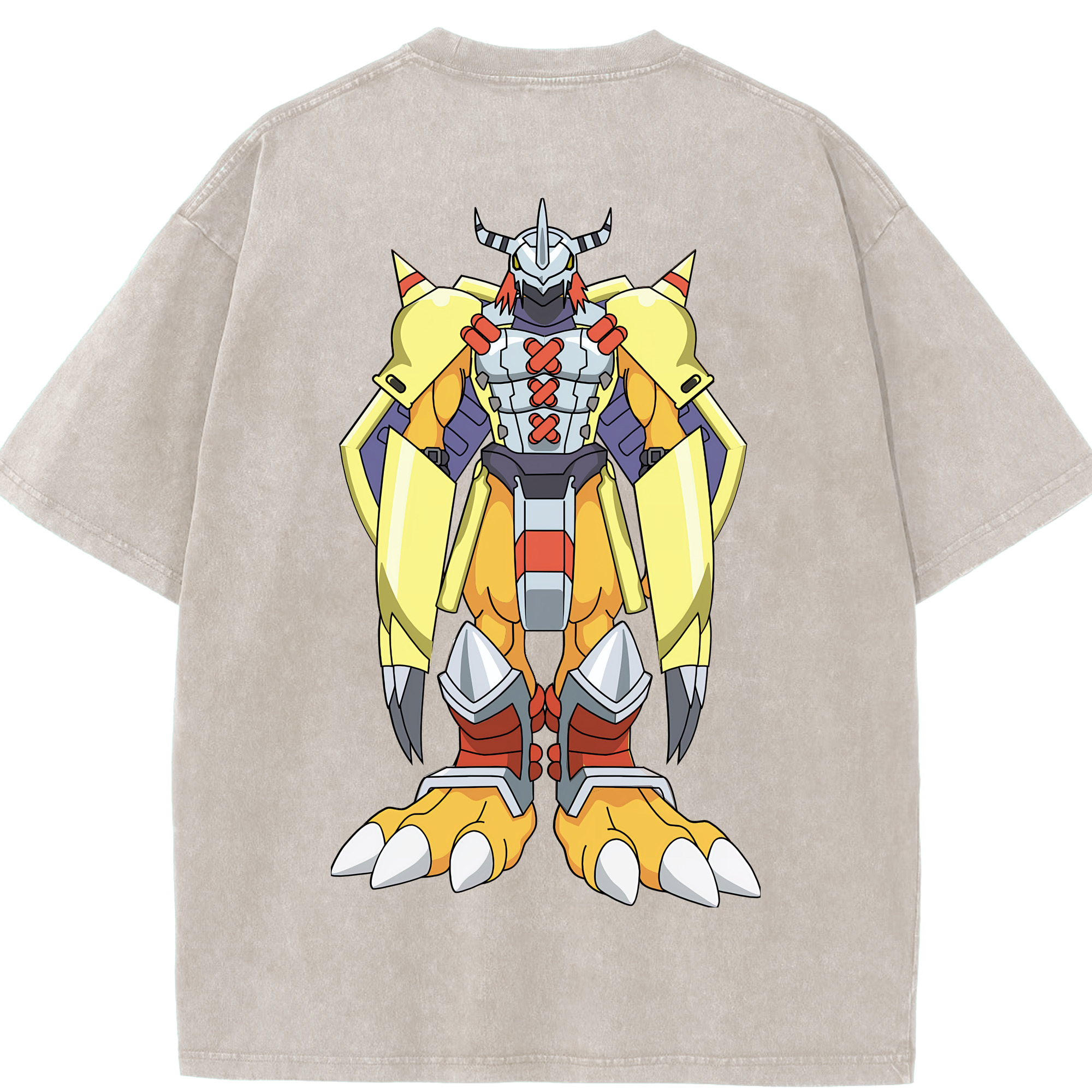 （画像用） Digimon デジタルモンスター/デジモン 綿100% ヴィンテージ風 半袖Tシャツ（背面プリント）
