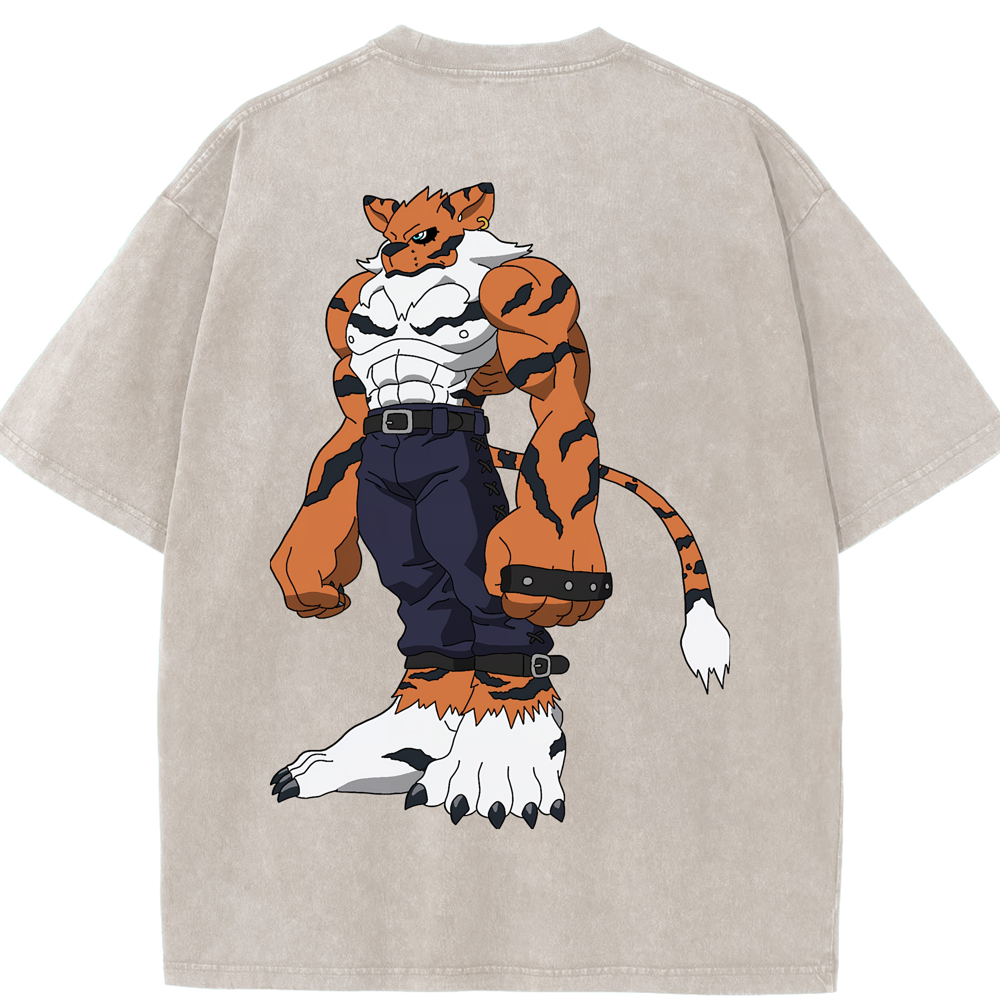 （画像用） Digimon デジタルモンスター/デジモン 綿100% ヴィンテージ風 半袖Tシャツ（背面プリント）