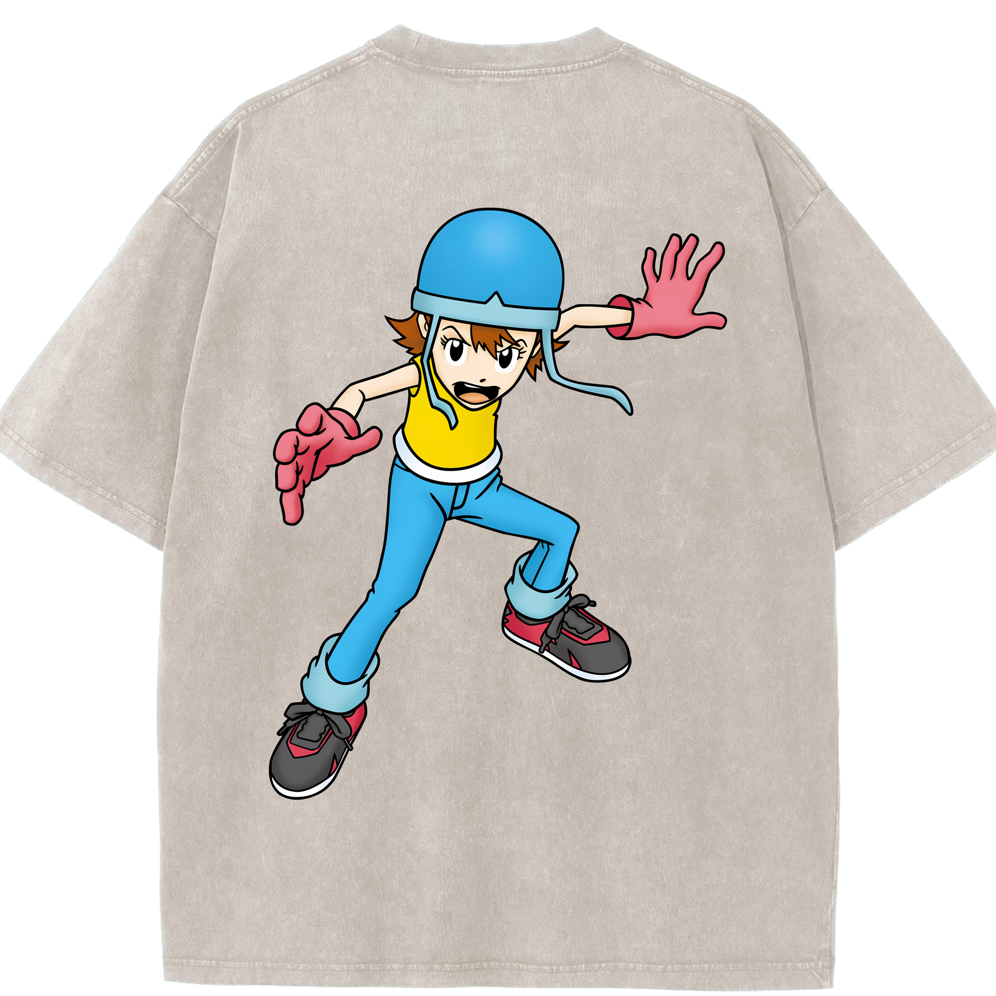 （画像用） Digimon デジタルモンスター/デジモン 綿100% ヴィンテージ風 半袖Tシャツ（背面プリント）