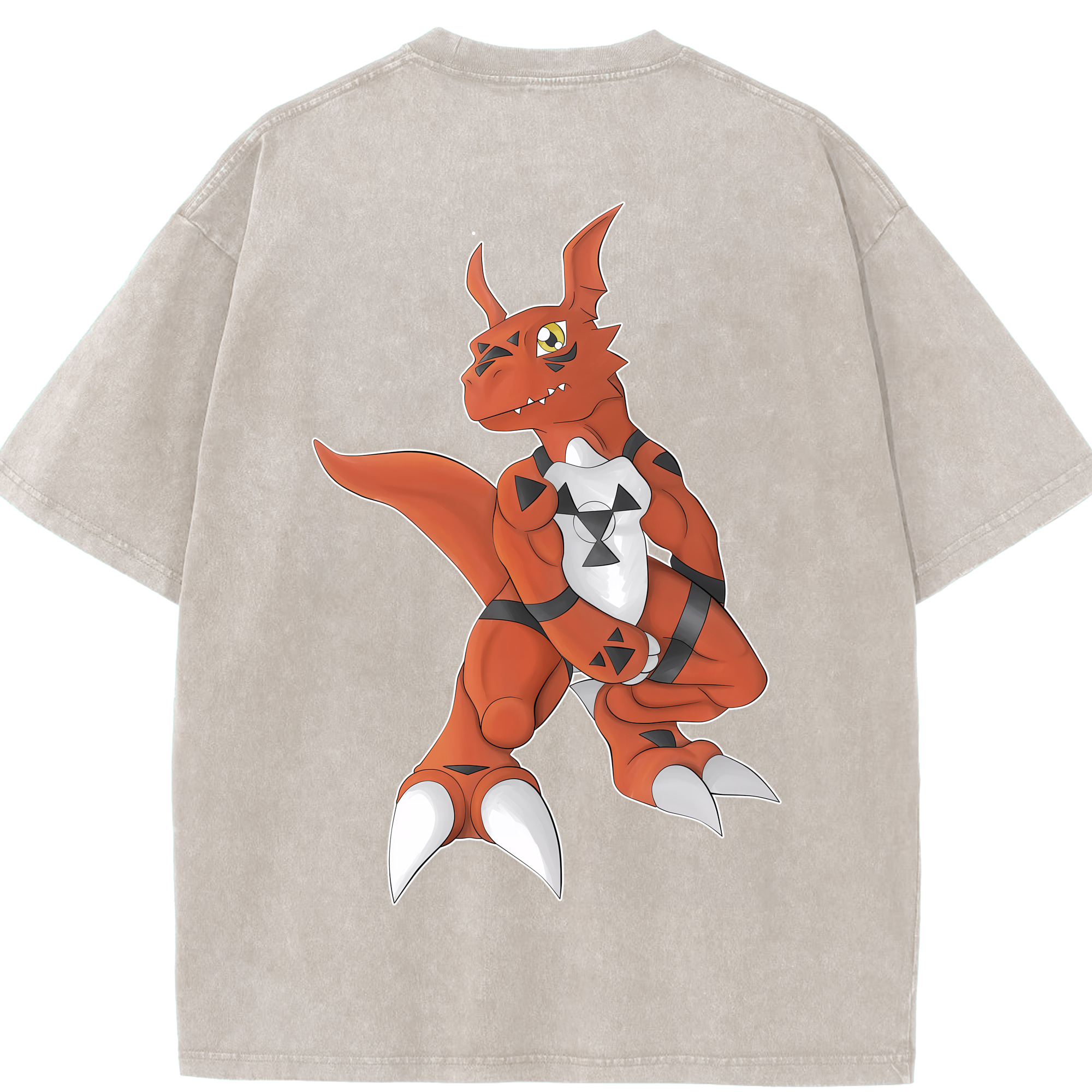 （画像用） Digimon デジタルモンスター/デジモン 綿100% ヴィンテージ風 半袖Tシャツ（背面プリント）