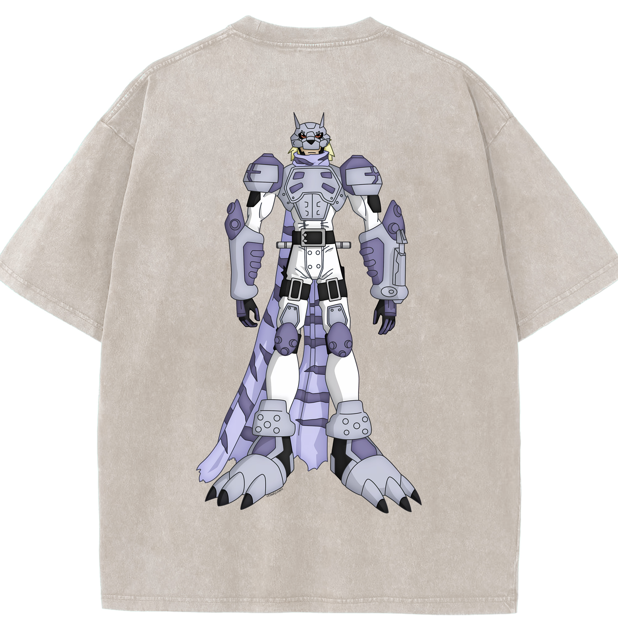 （画像用） Digimon デジタルモンスター/デジモン 綿100% ヴィンテージ風 半袖Tシャツ（背面プリント）